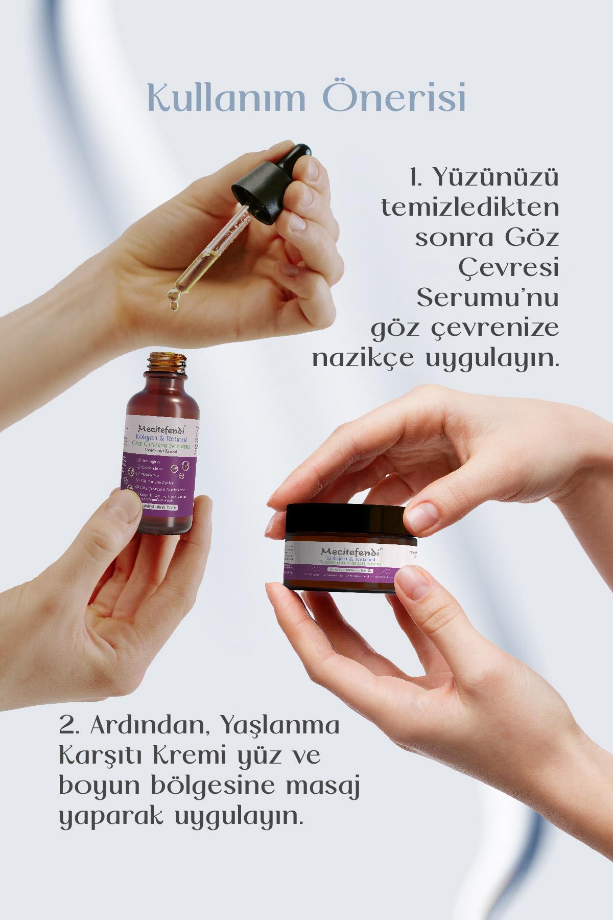 Mecitefendi Mecitefendi Kolajen & Retinol Yaşlanma Karşıtı Krem 50 ml + Kolajen & Retinol Göz Çevresi Serumu 20 ml