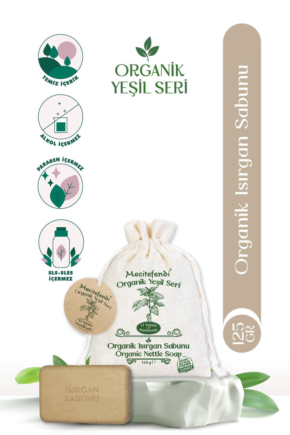 Mecitefendi Organik Yeşil Seri: Isırgan Sabunu (Cilt Yenileyici ve Onarıcı) 125 gr + Vücut Misti