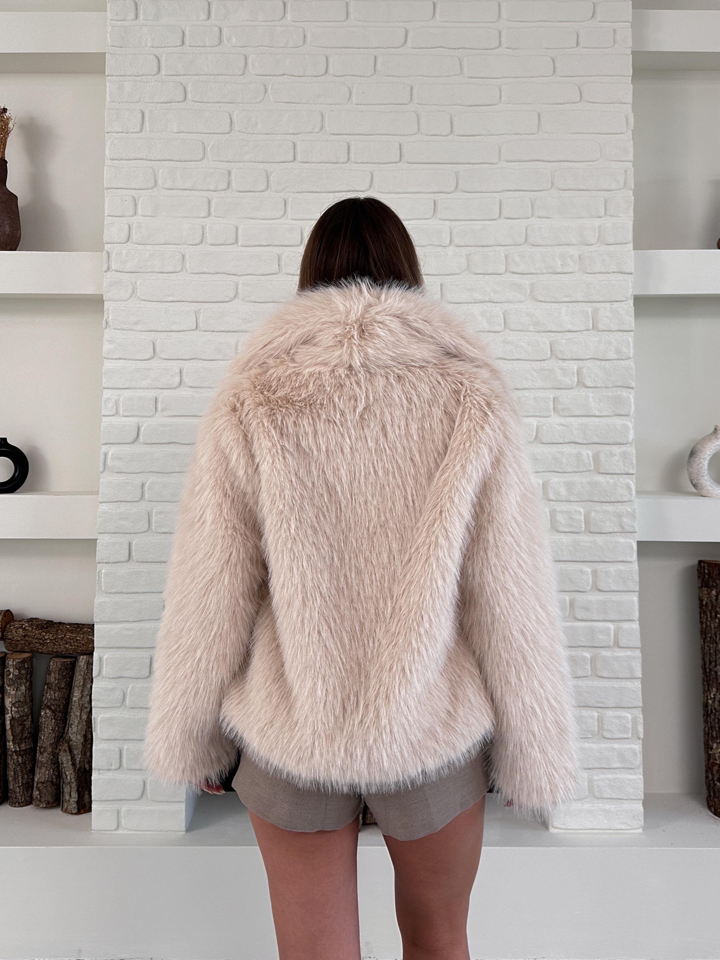  Krem Premium Yumuşak Dokulu Astarlı Kürk