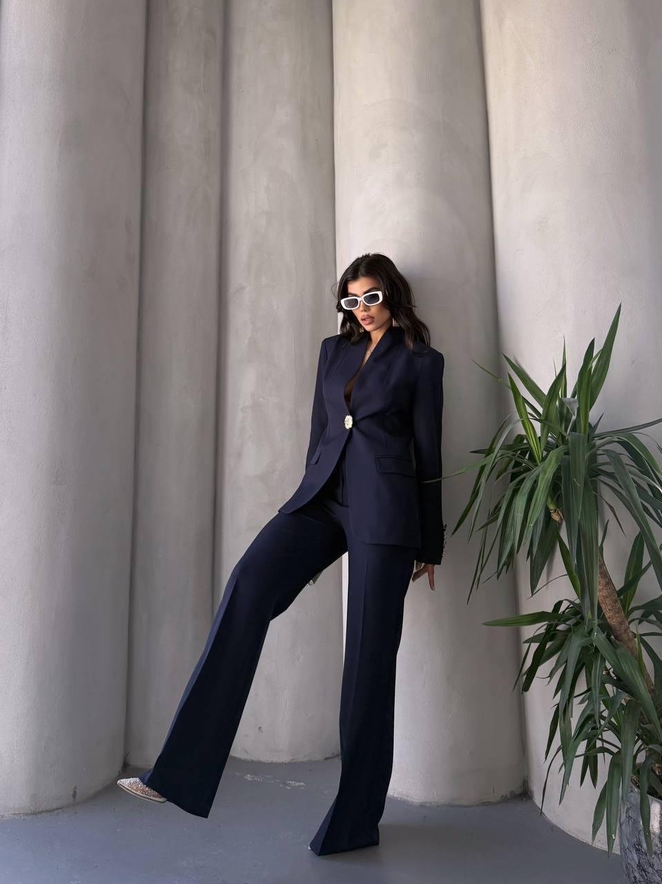 Lacivert Gold Düğmeli Ceket Pantolon Blazer Takım
