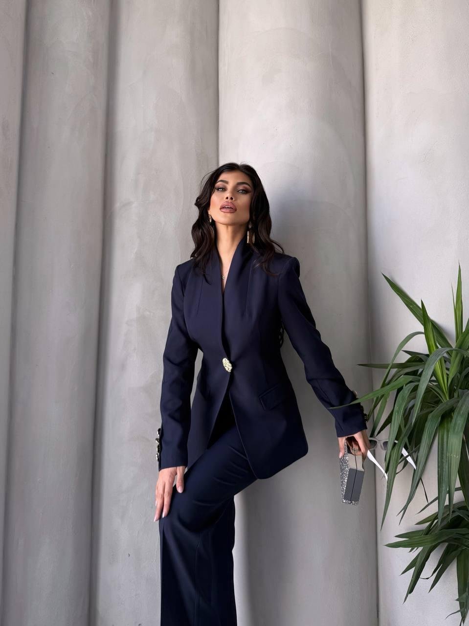  Lacivert Gold Düğmeli Ceket Pantolon Blazer Takım