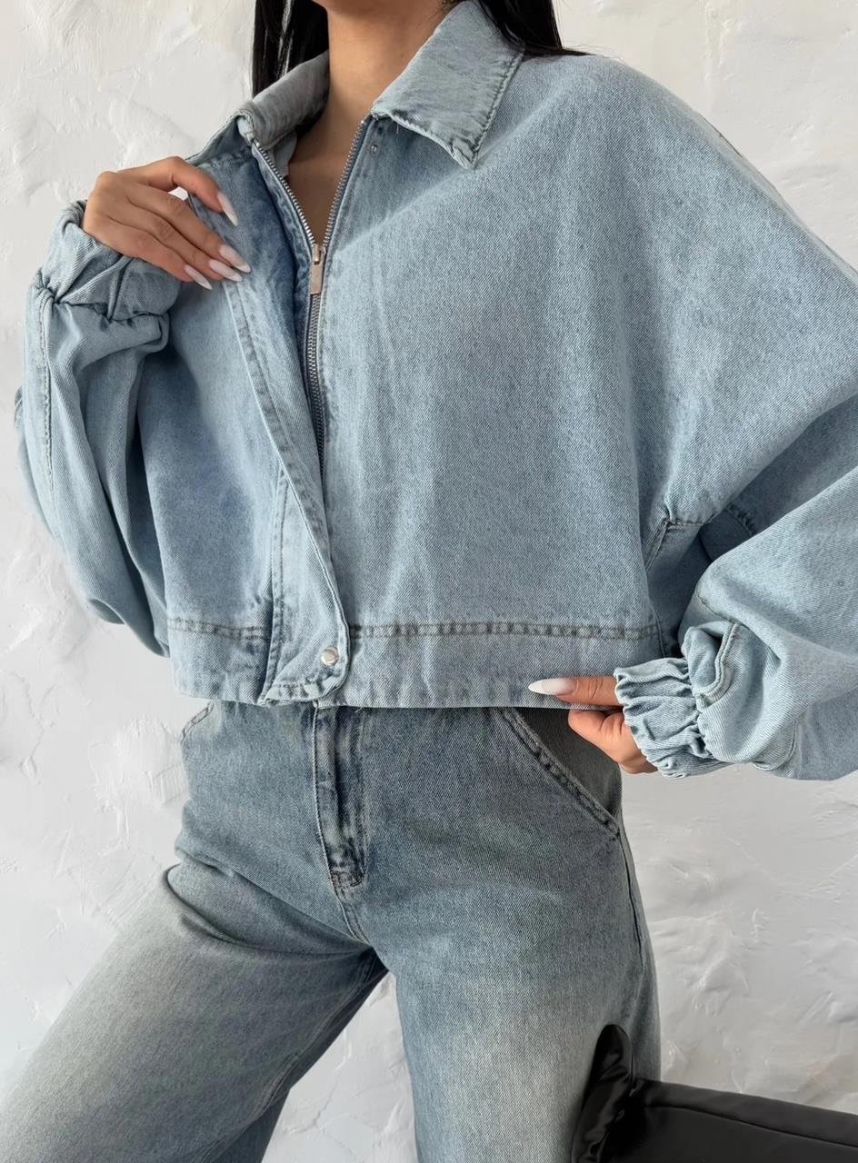 Balon Kol Denim Ceket