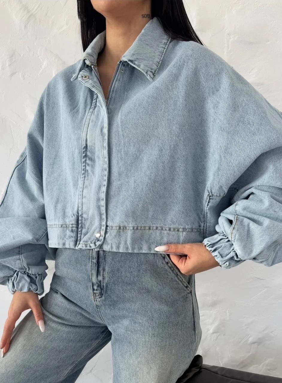 Balon Kol Denim Ceket
