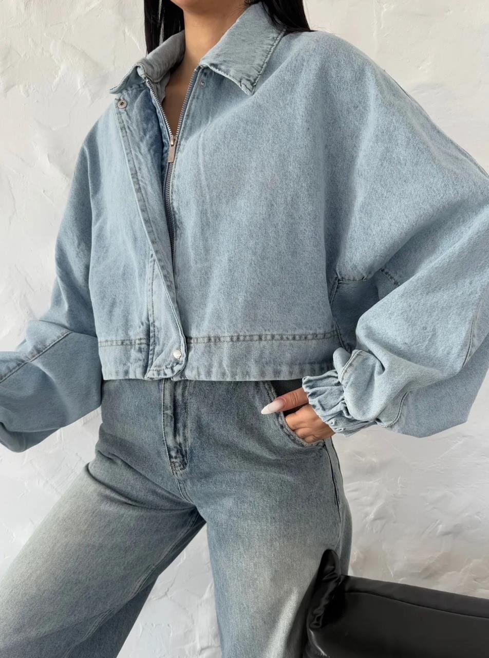 Balon Kol Denim Ceket