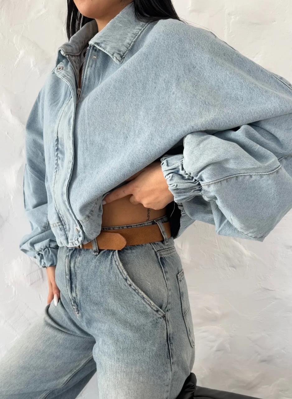 Balon Kol Denim Ceket