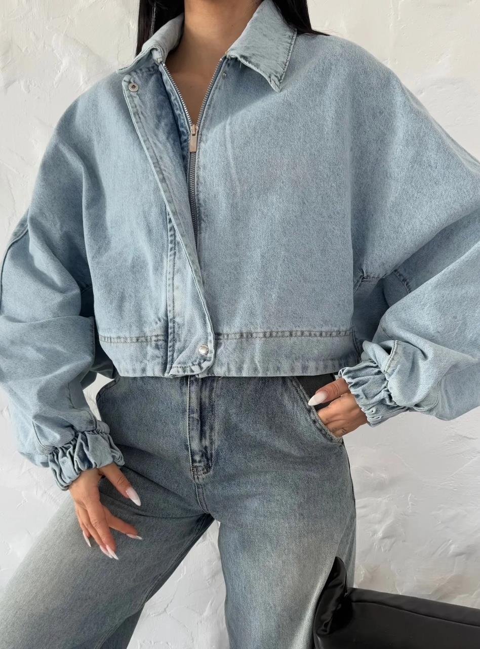 Balon Kol Denim Ceket