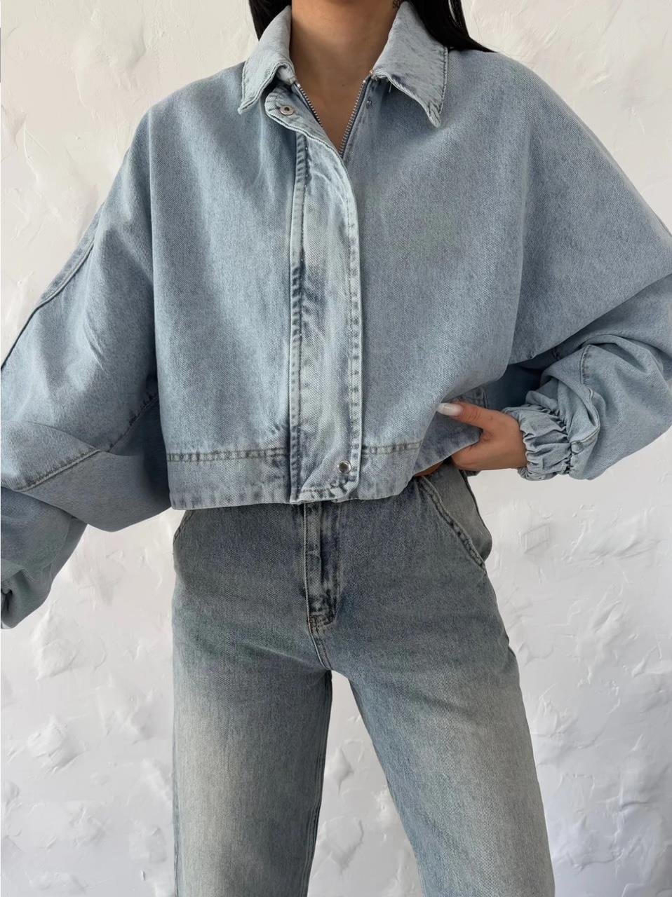 Balon Kol Denim Ceket