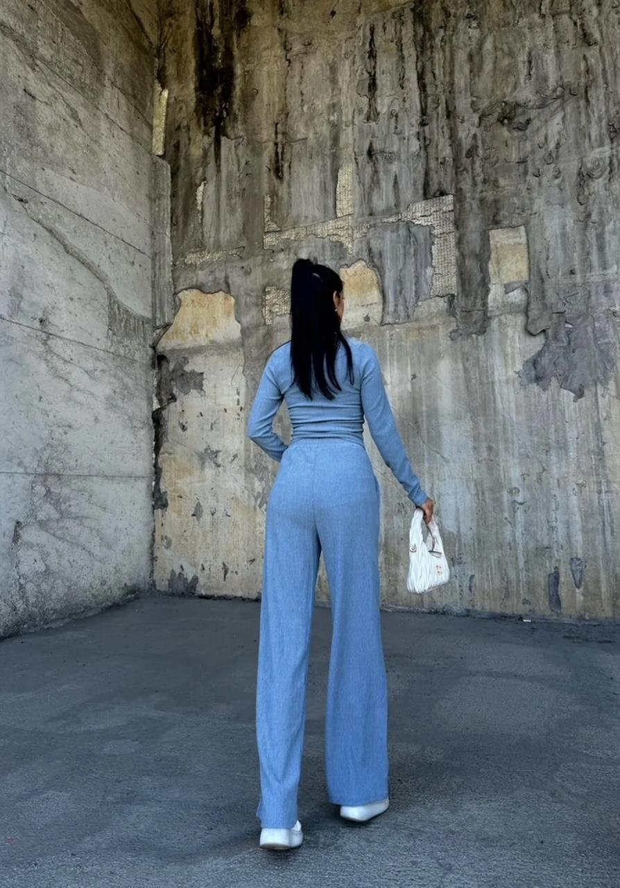 Bebe Mavi Bisiklet Yaka Bürümcük Takım
