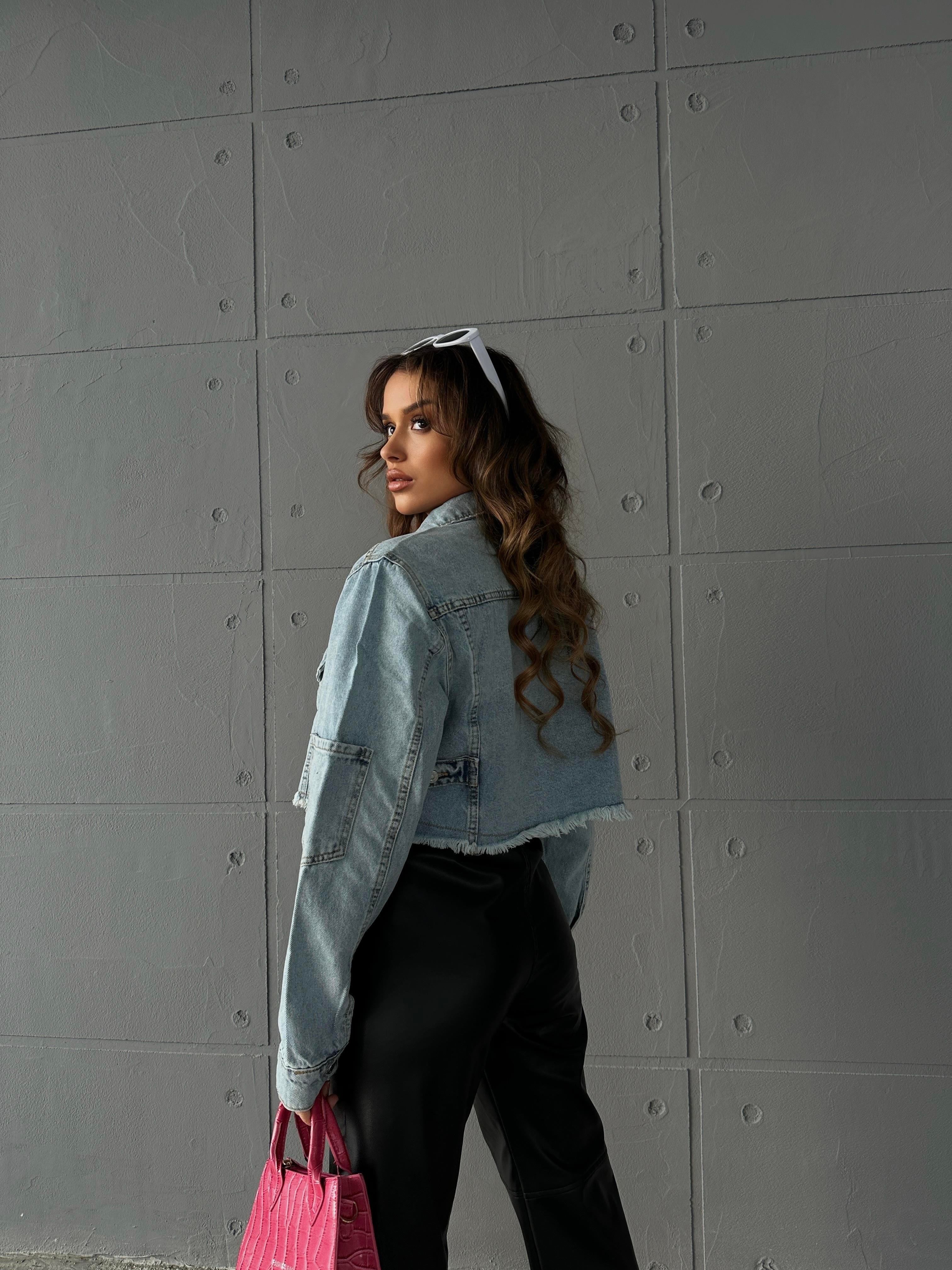 Cepli Crop Denim Kot Ceket