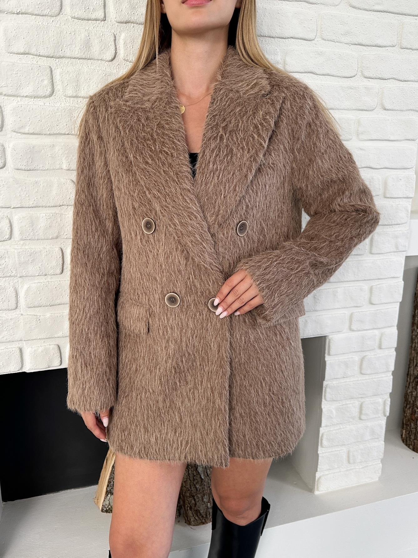 Kahverengi Oversize Kaşe Blazer Ceket