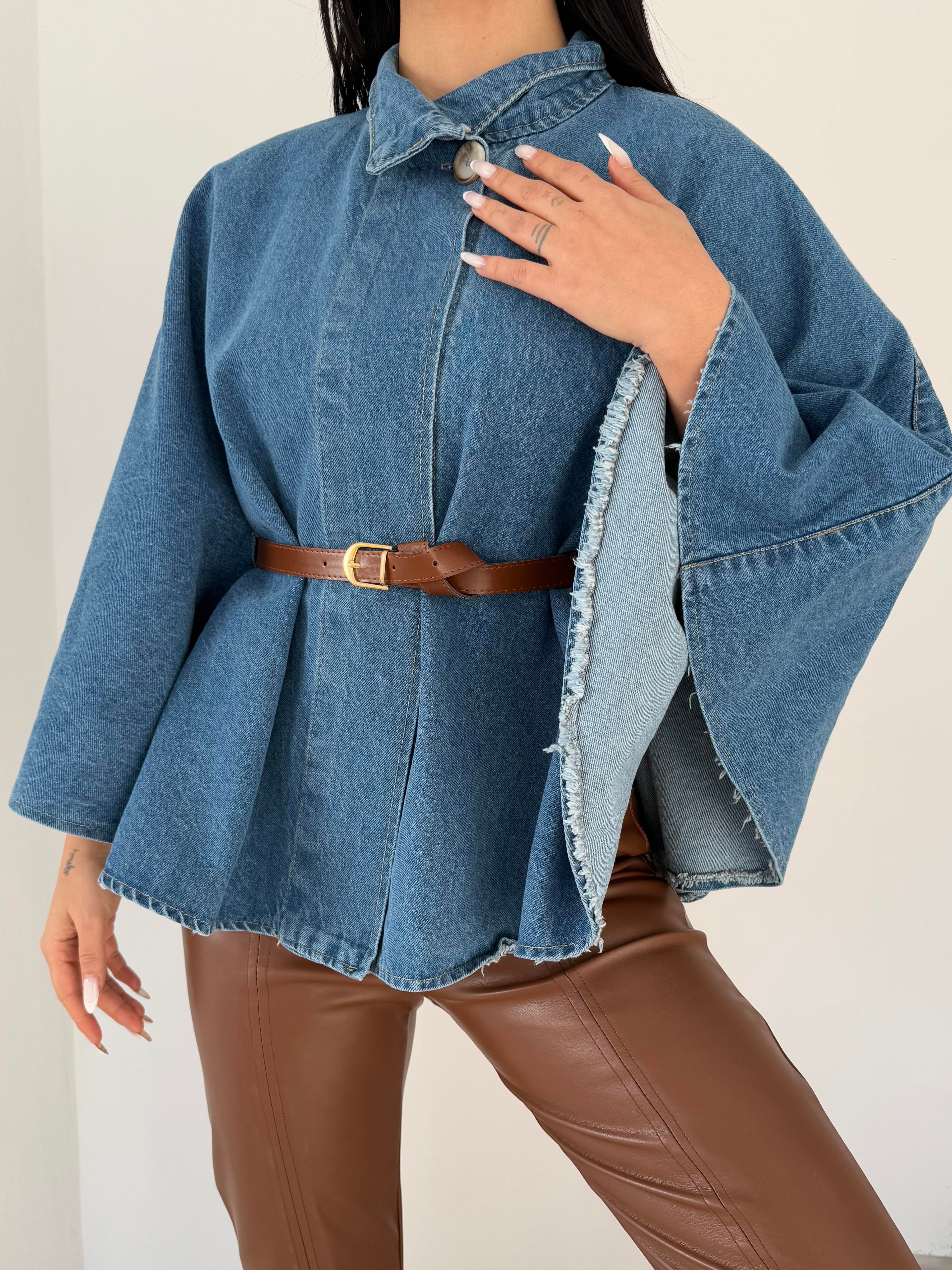 Kemerli Denim Panço