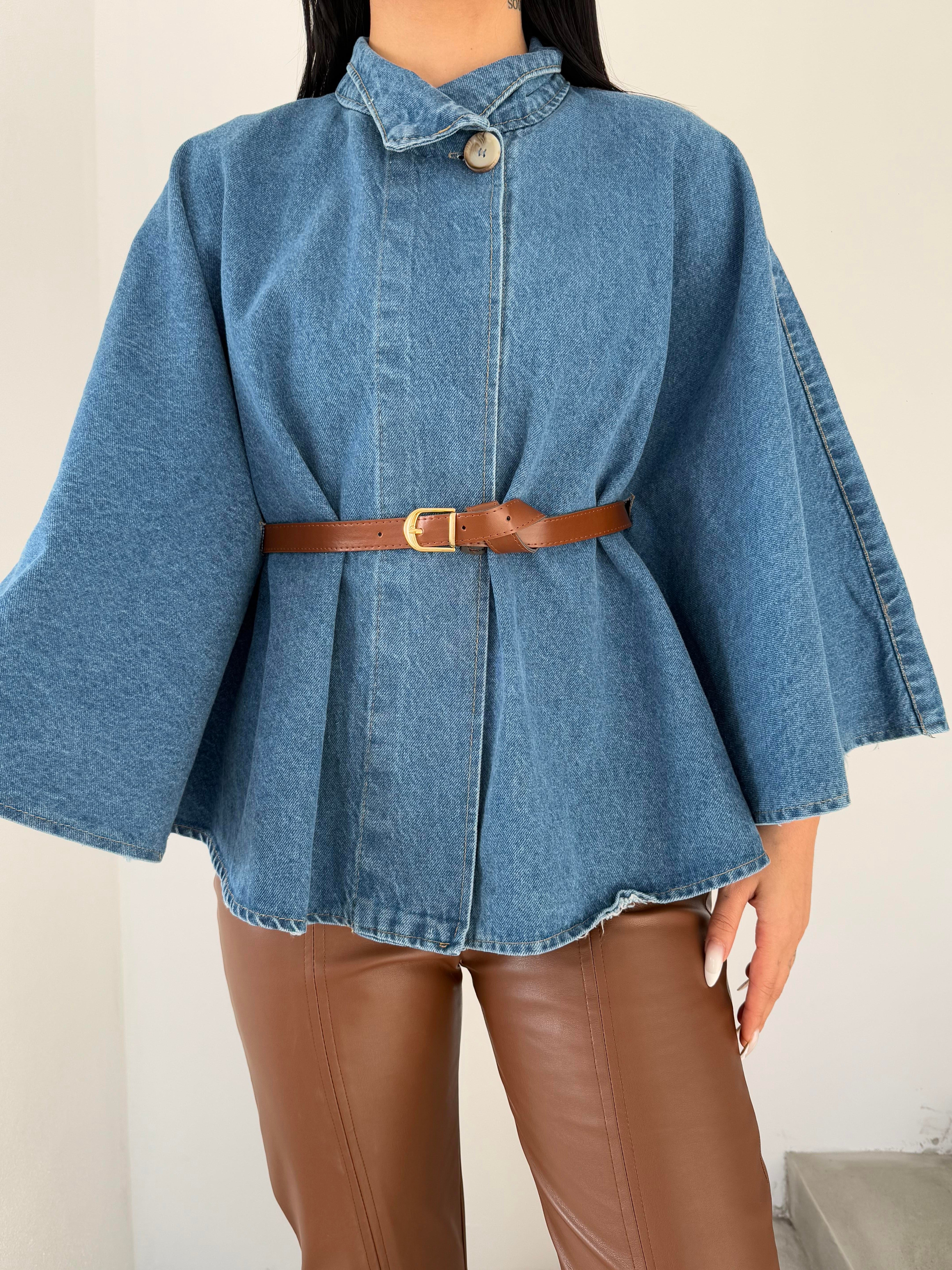 Kemerli Denim Panço