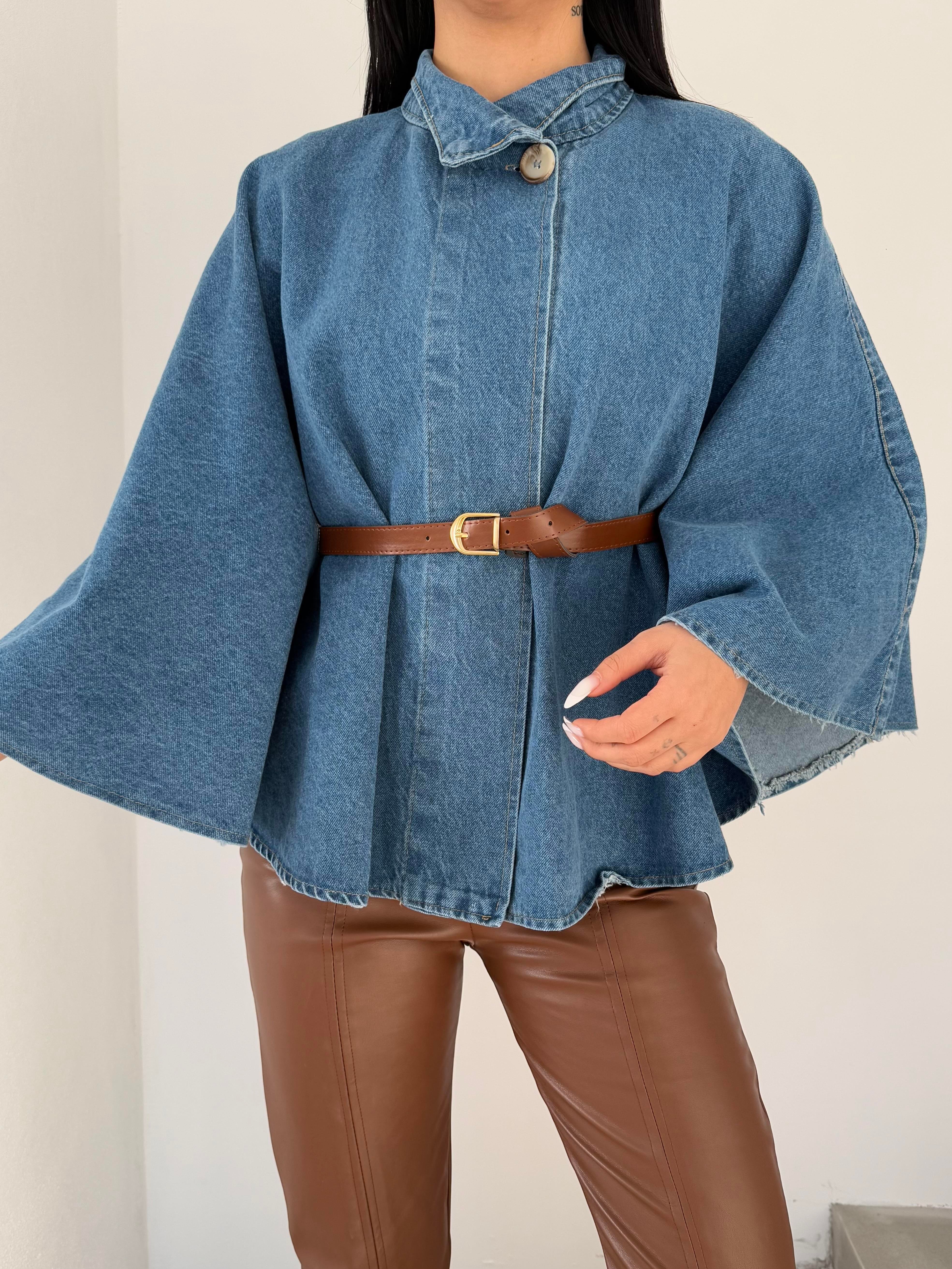Kemerli Denim Panço