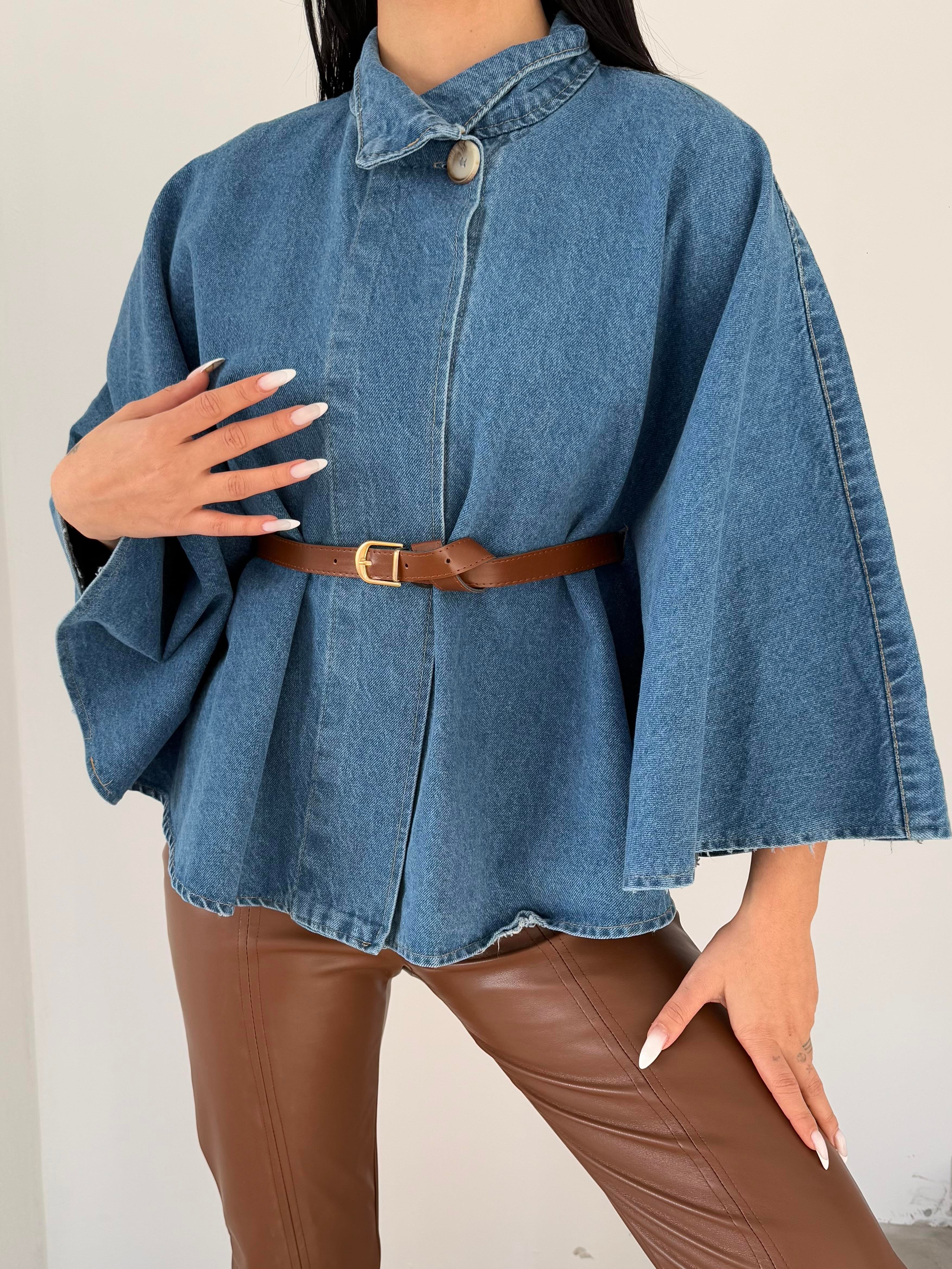Kemerli Denim Panço