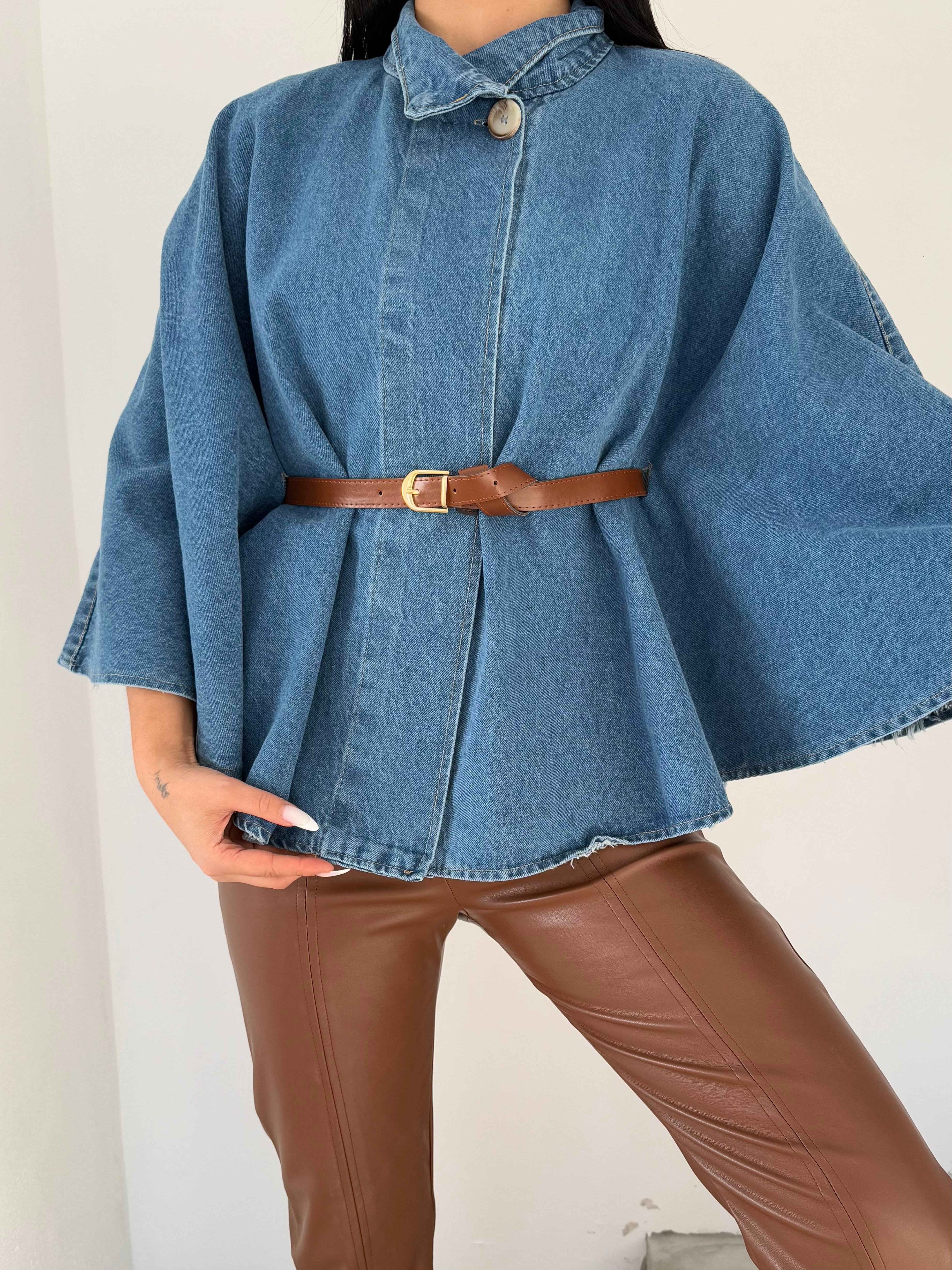 Kemerli Denim Panço
