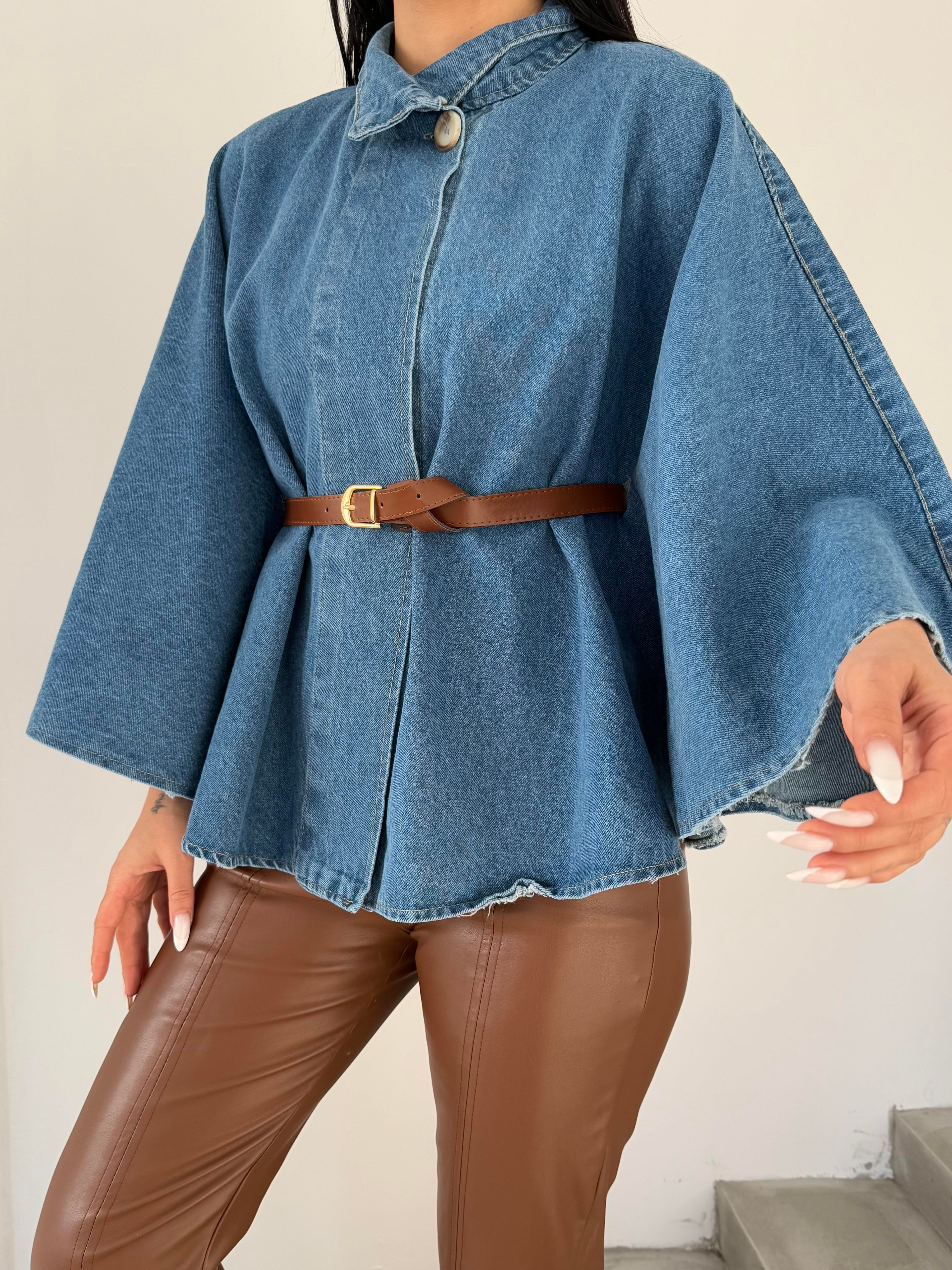 Kemerli Denim Panço