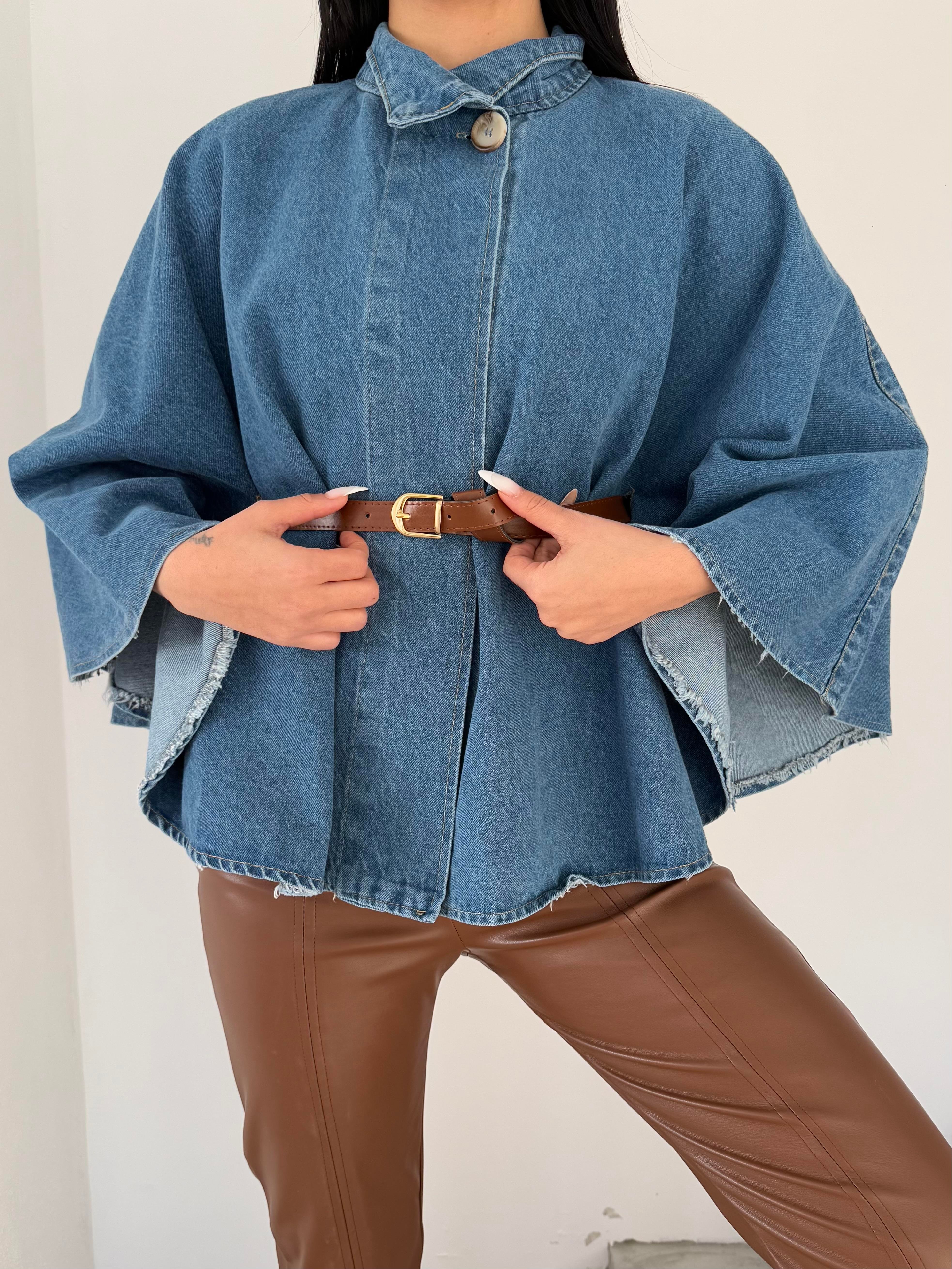 Kemerli Denim Panço