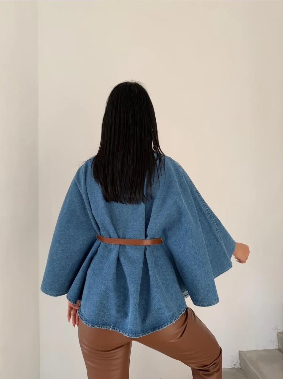 Mavi Kemerli Denim Panço