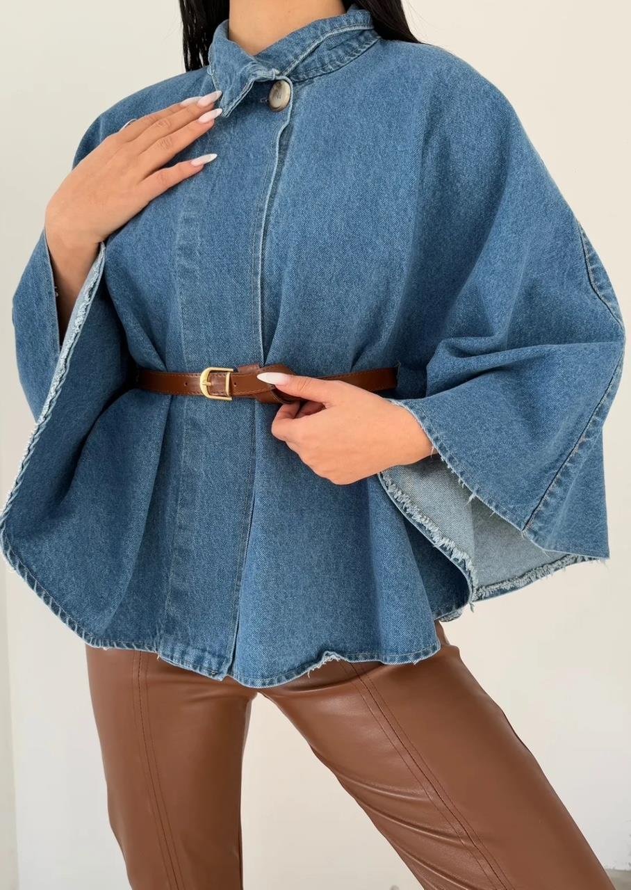 Mavi Kemerli Denim Panço