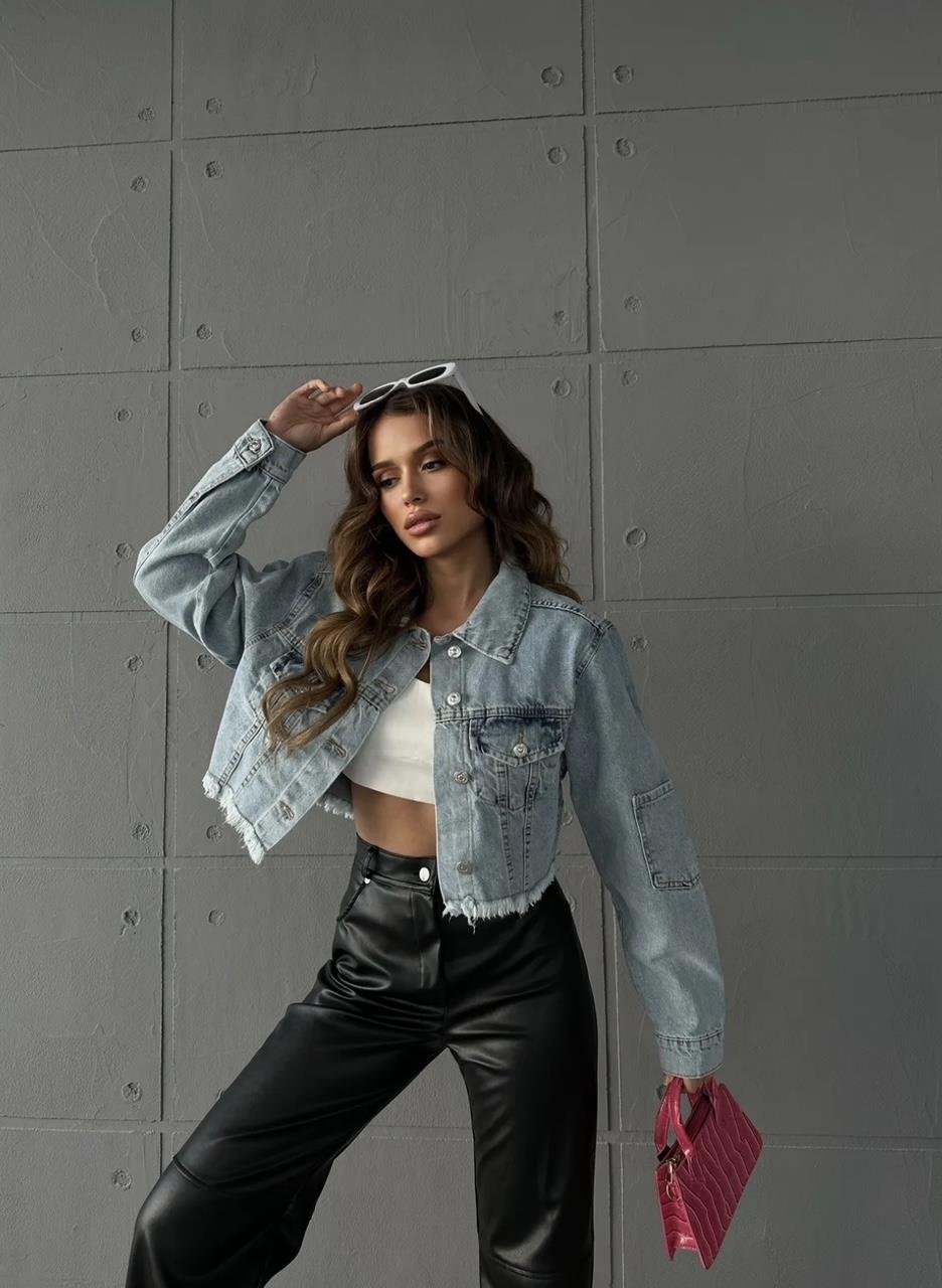 Mavi Kolu Cep Denim Ceket