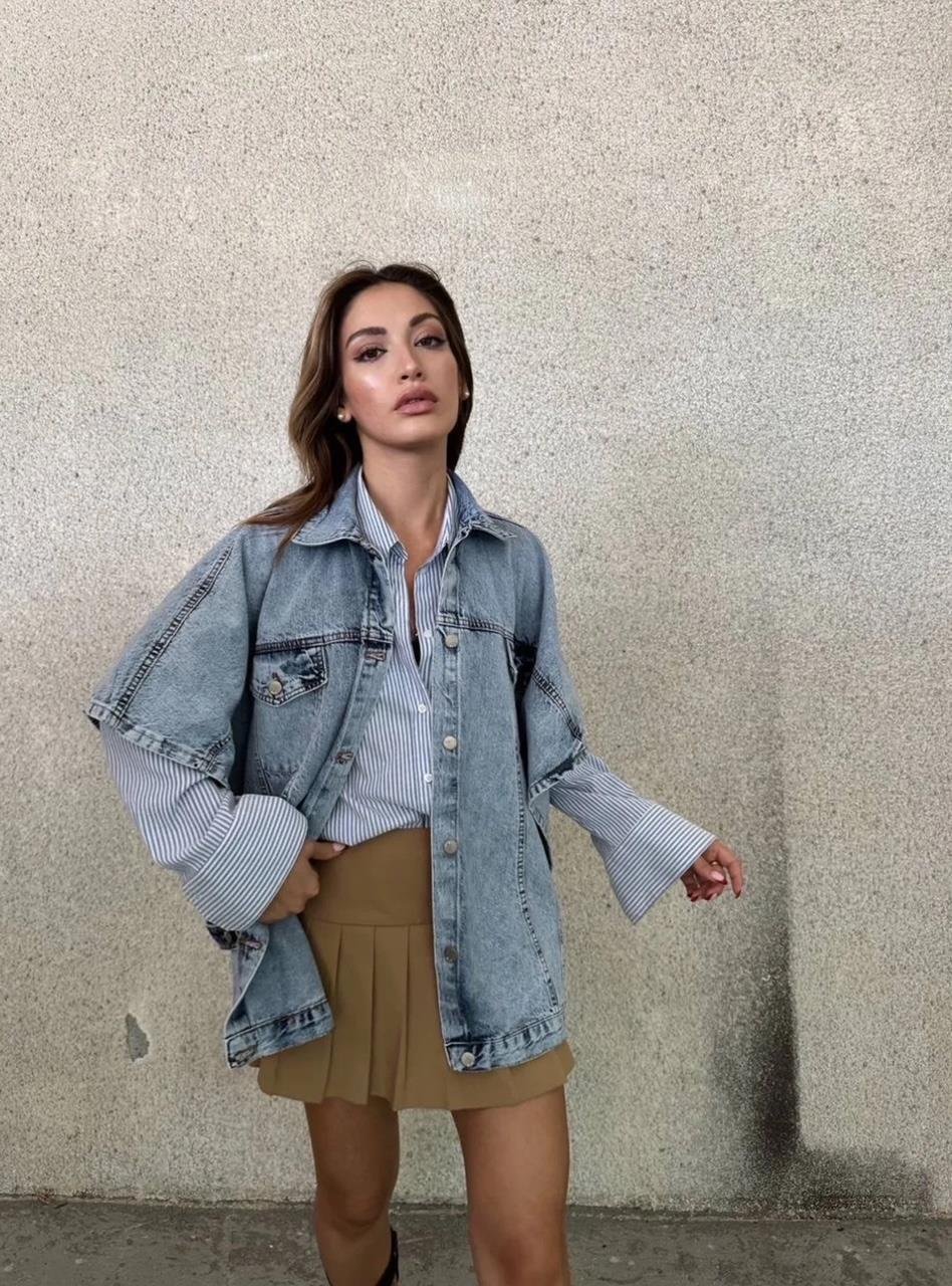 Mavi Yanları Açık Denim Yelek