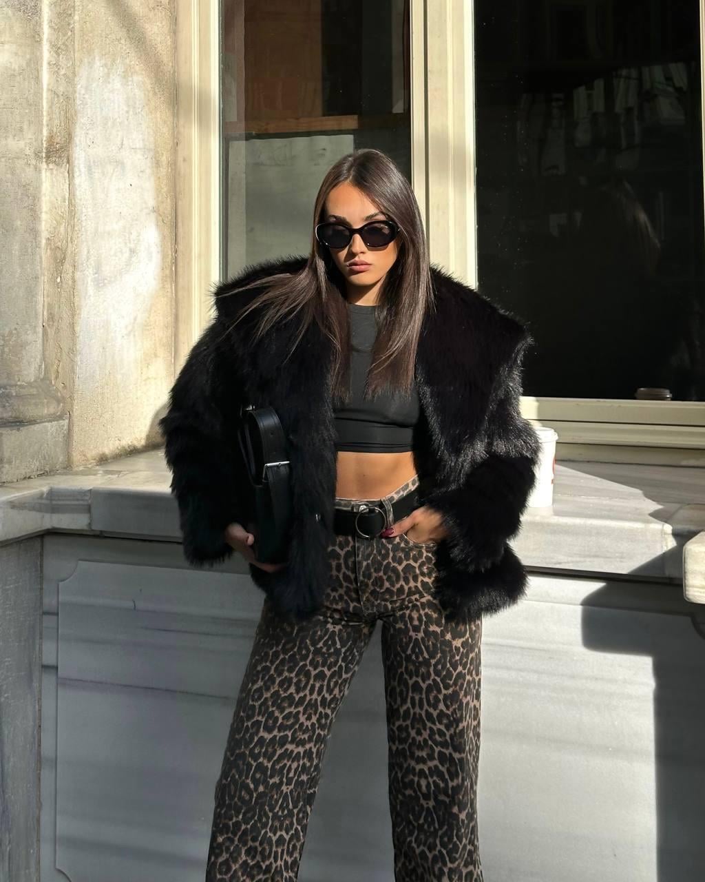 Premium Oversize Kürk Siyah