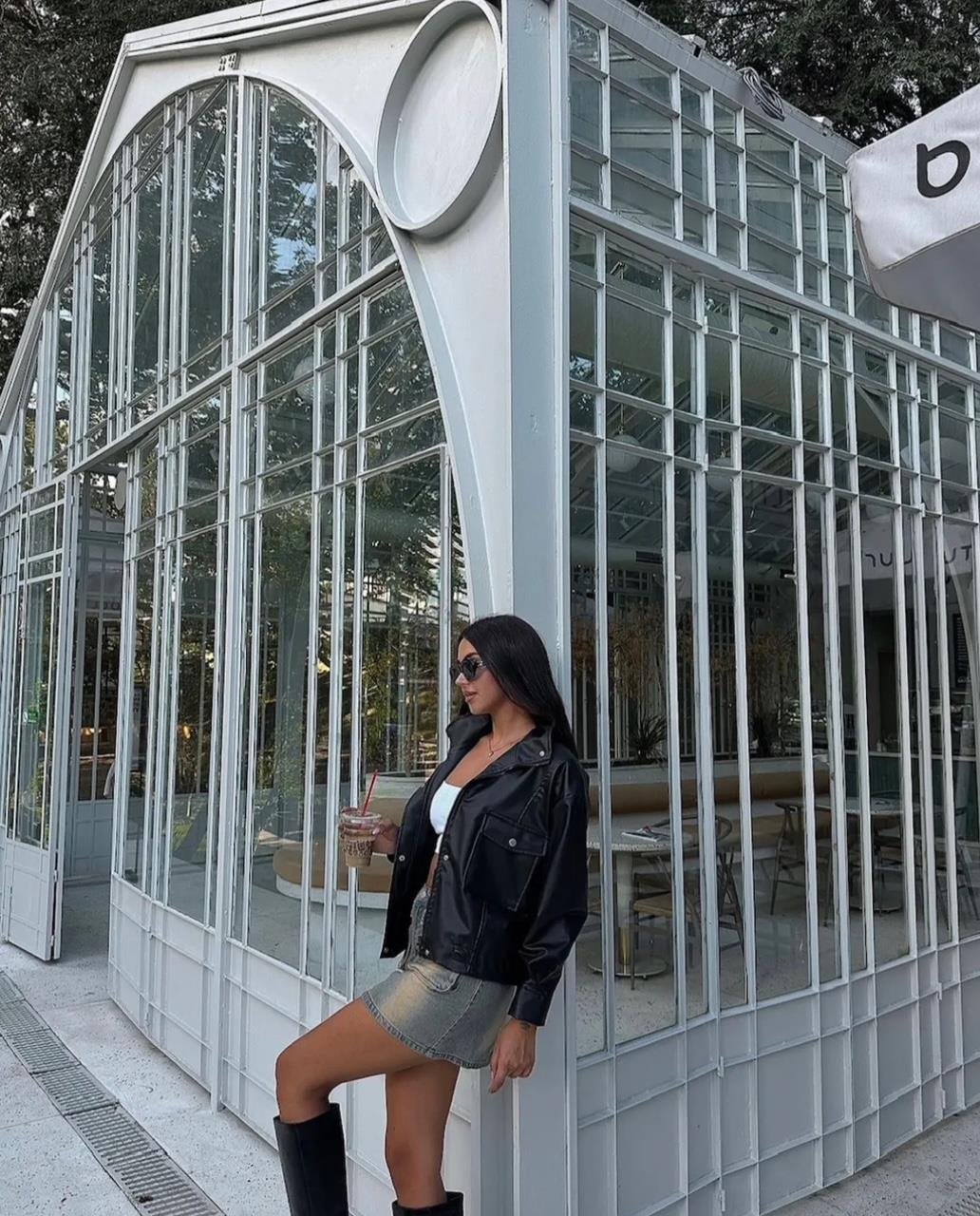 Siyah Çift Cepli Oversize Ceket