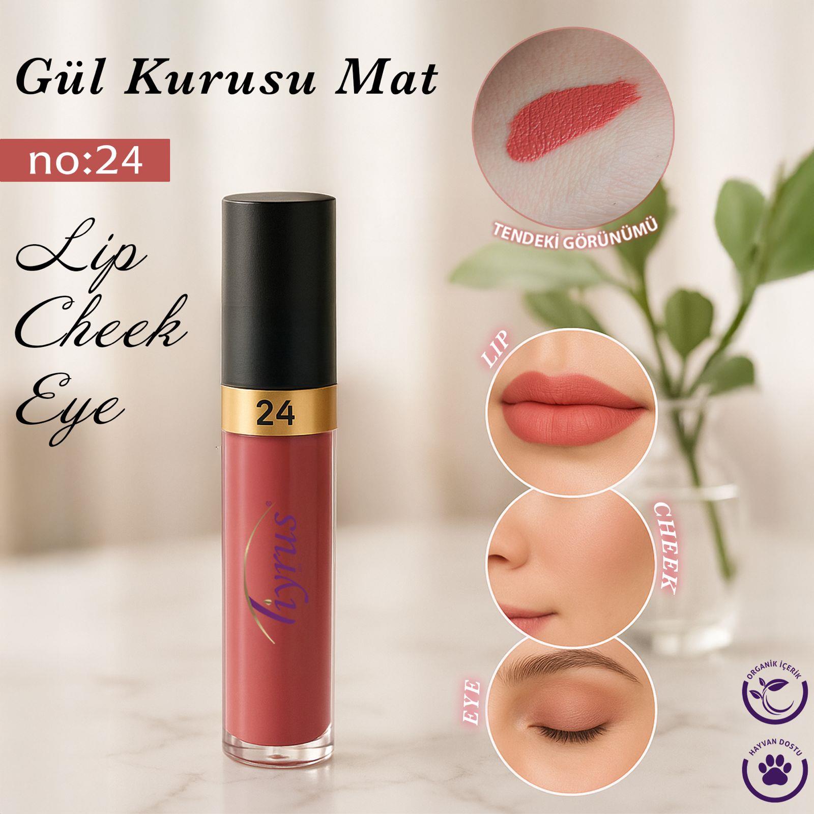 Lip Cheek Eye 24 Gül Kurusu Mat