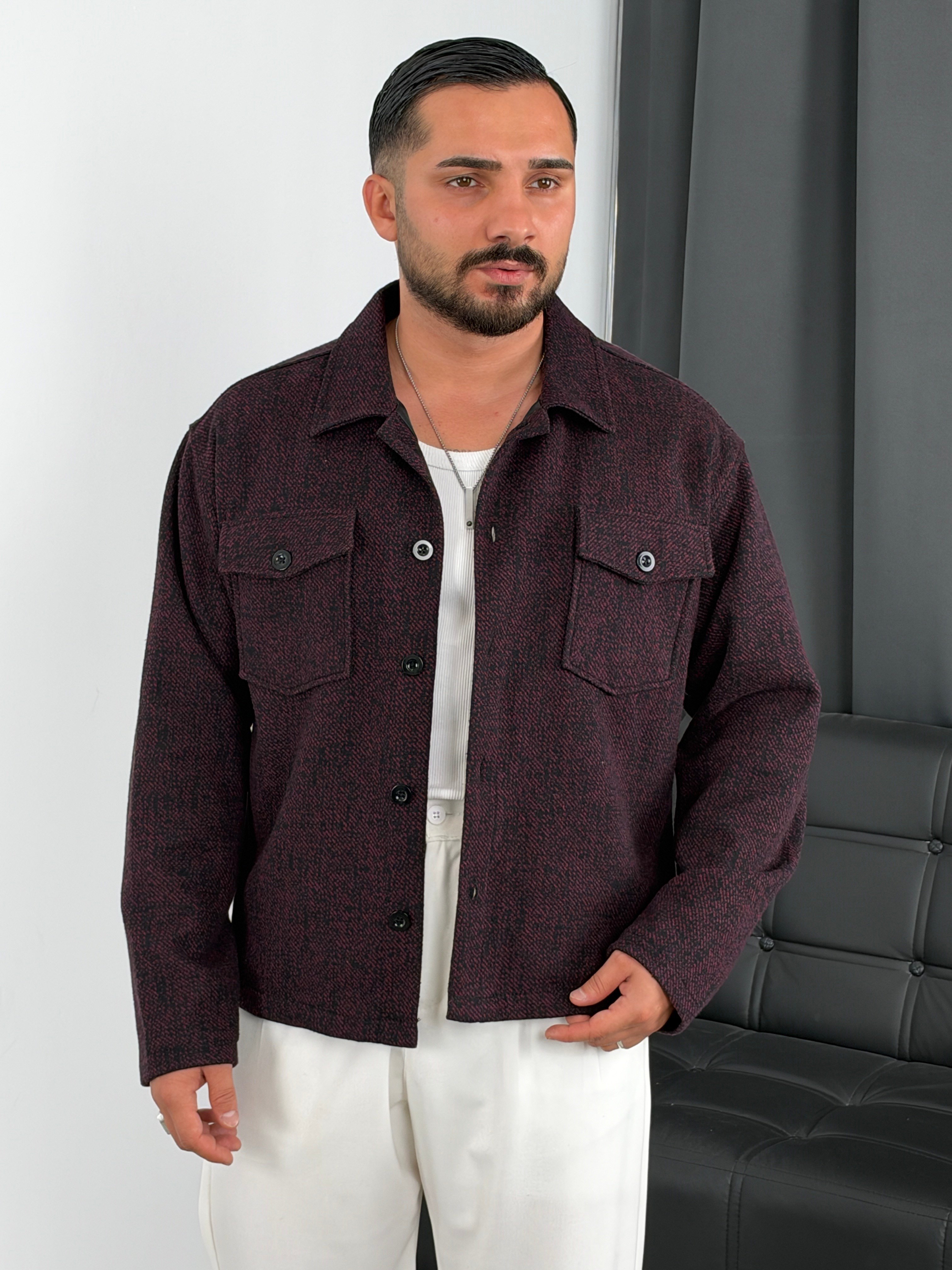Astarlı Boxy Kalıp Mevsimlik Ceket Bordo
