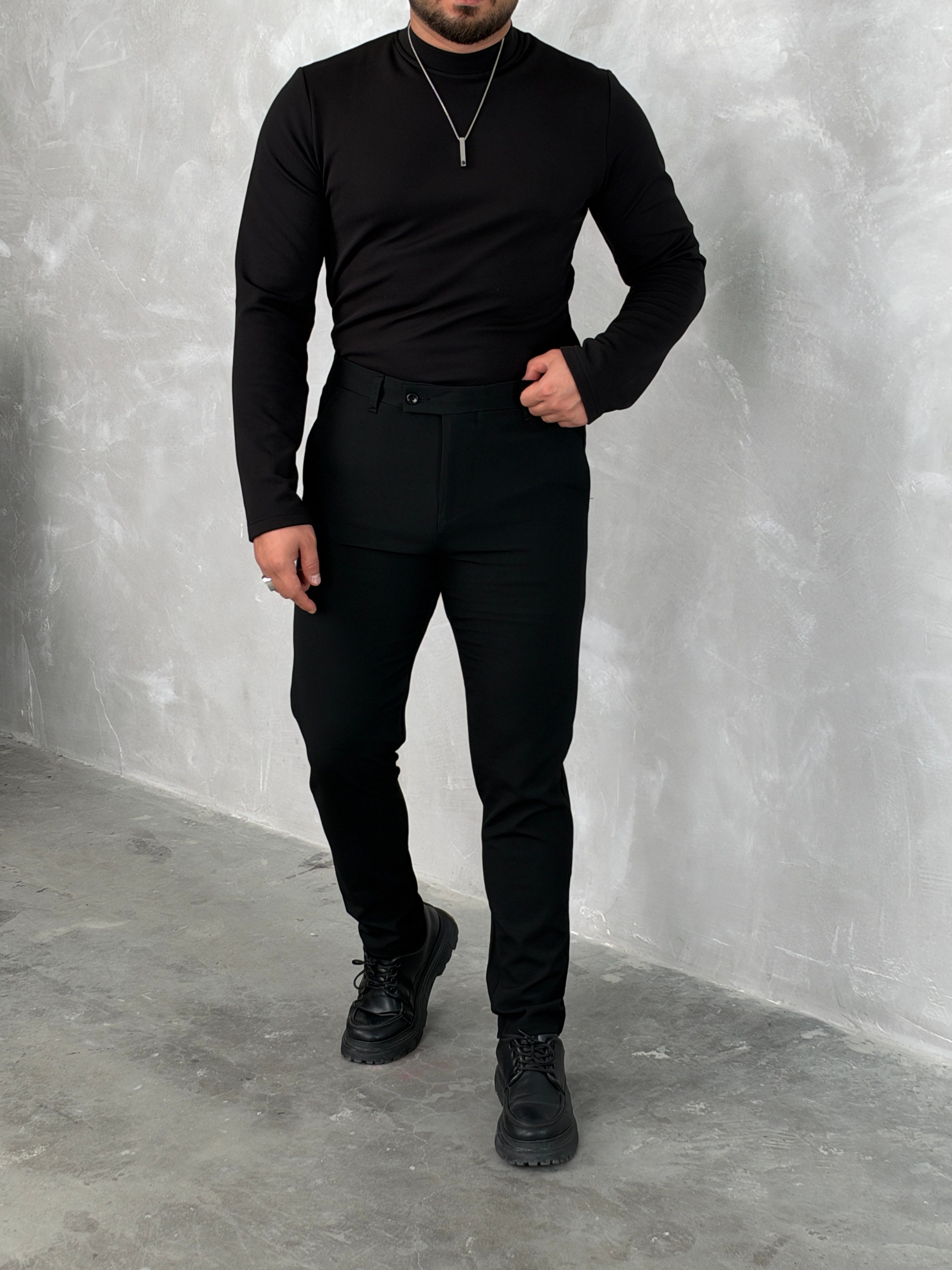 BASIC KIŞLIK DATE KOMBİNİ – 03 Siyah Sweatshirt & Siyah Pantolon