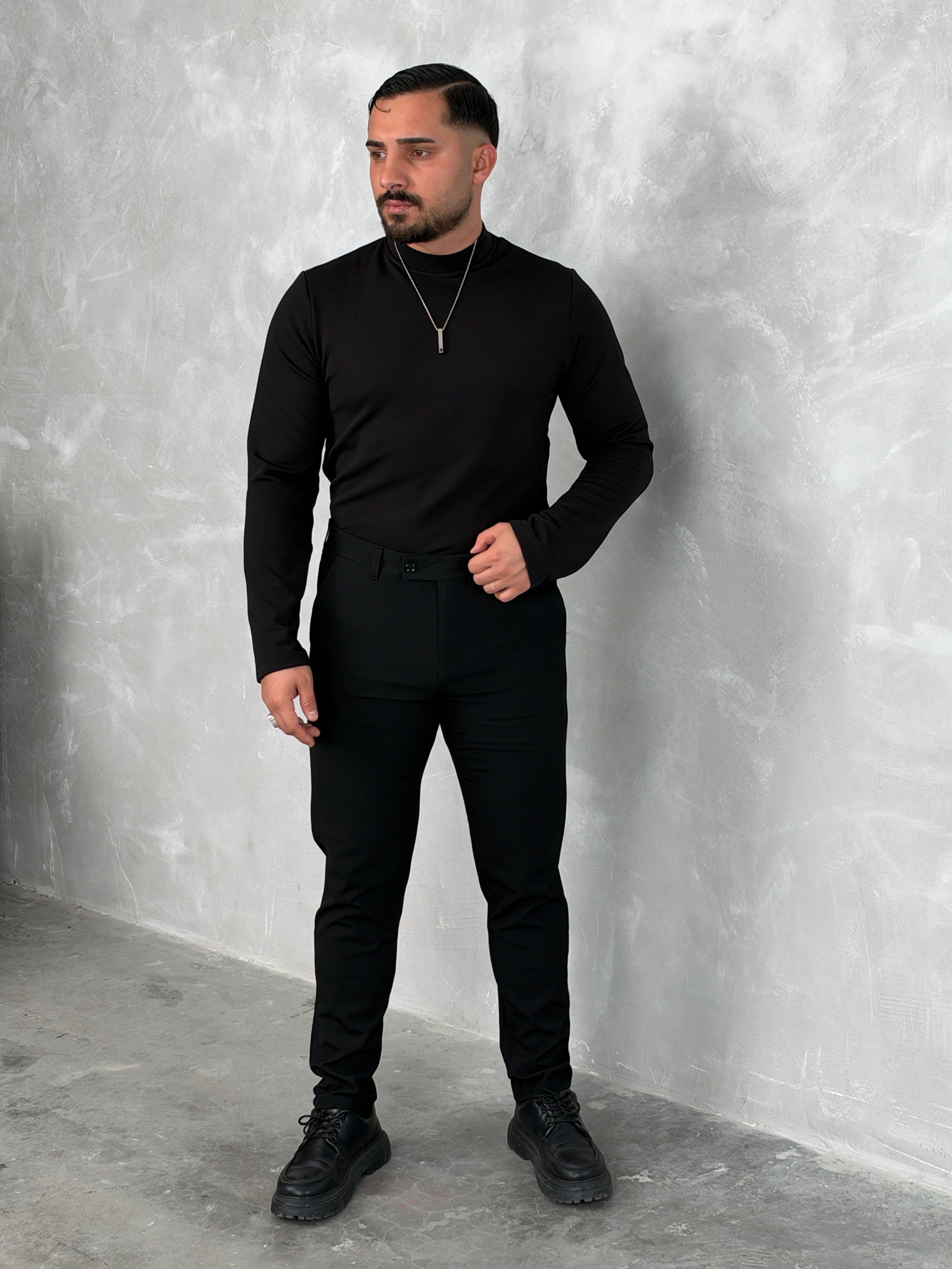 BASIC KIŞLIK DATE KOMBİNİ – 03 Siyah Sweatshirt & Siyah Pantolon