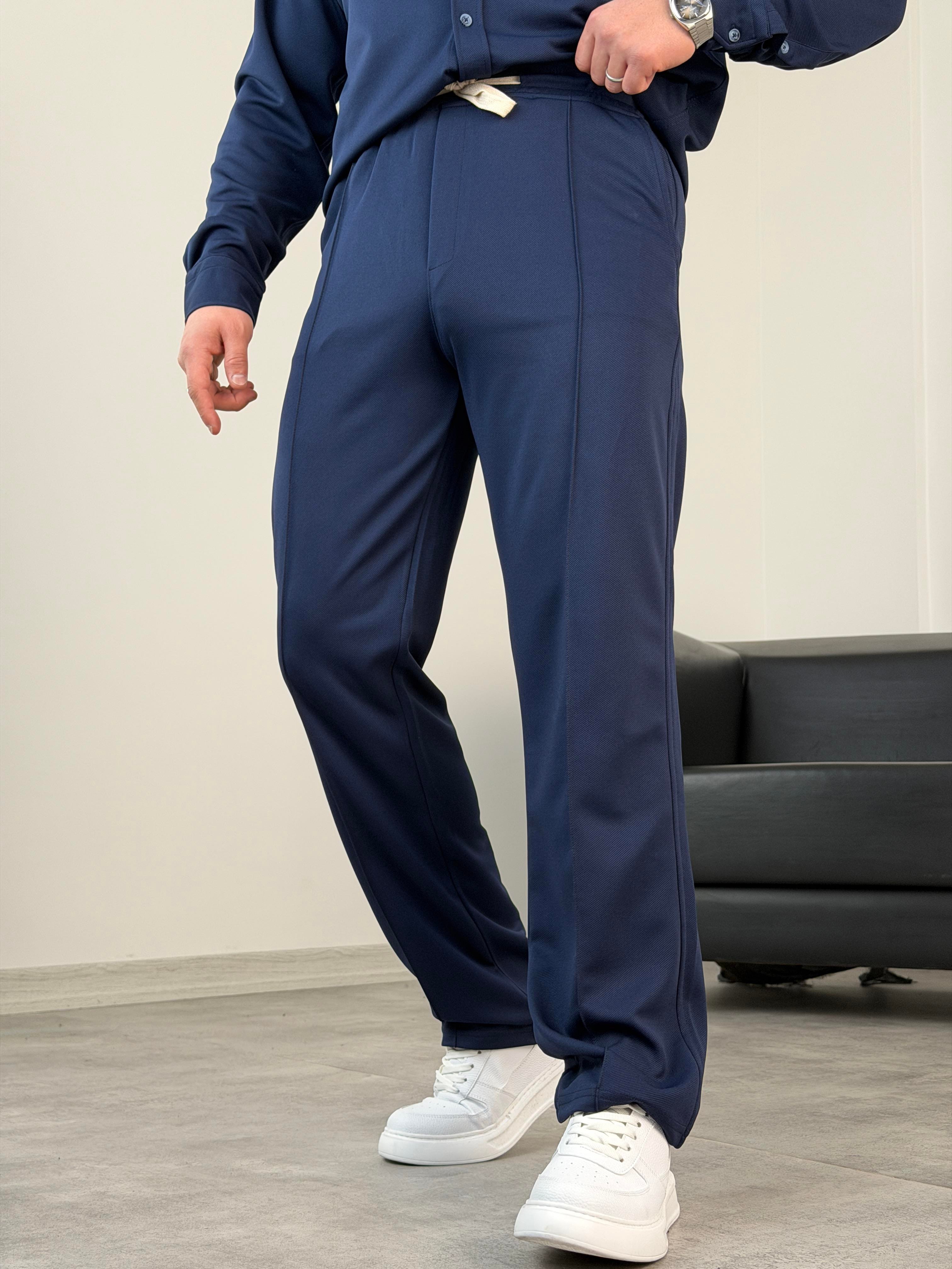 ÇIMA DETALI PREMİUM ÖRME TAKIM LACİVERT