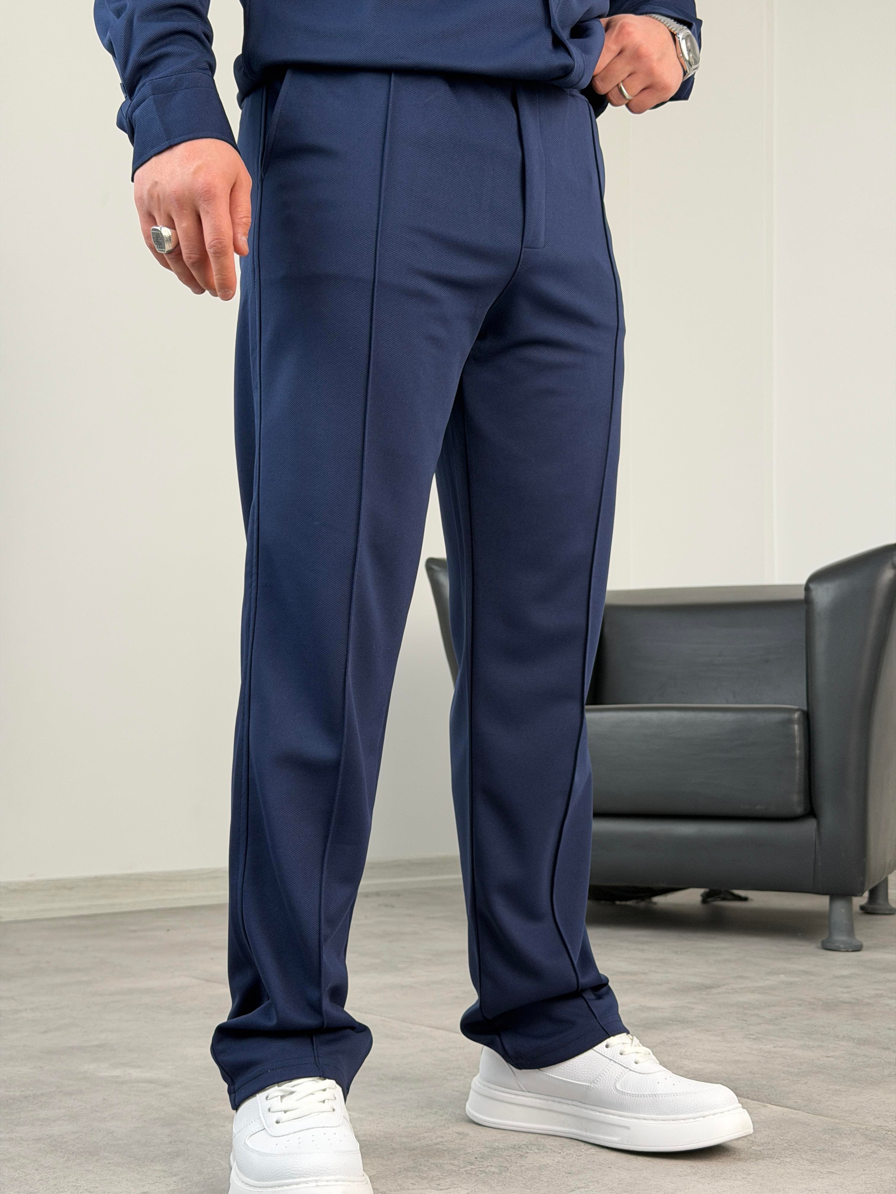 ÇIMA DETALI PREMİUM ÖRME TAKIM LACİVERT