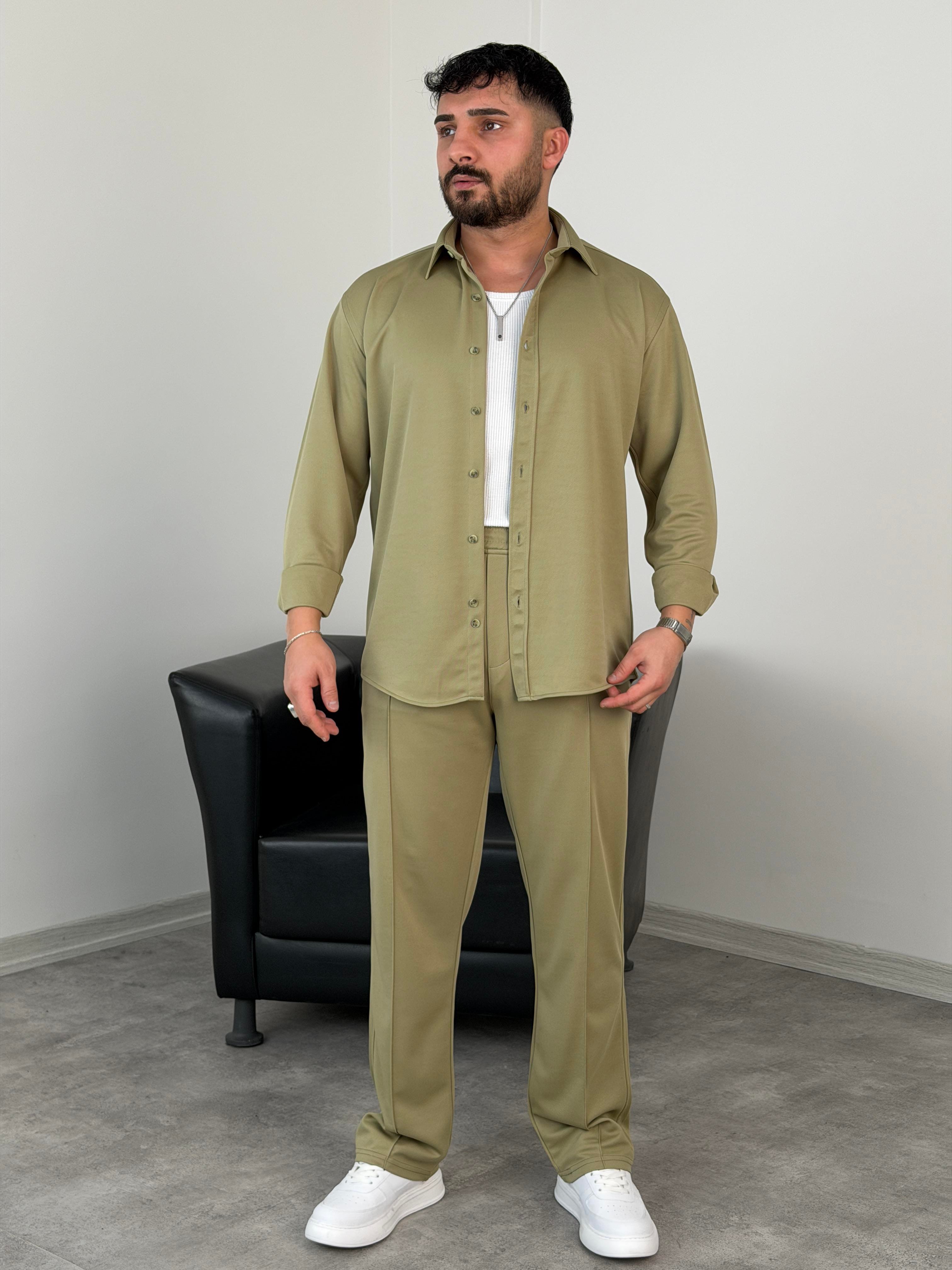 ÇIMA DETALI PREMİUM ÖRME TAKIM YEŞİL