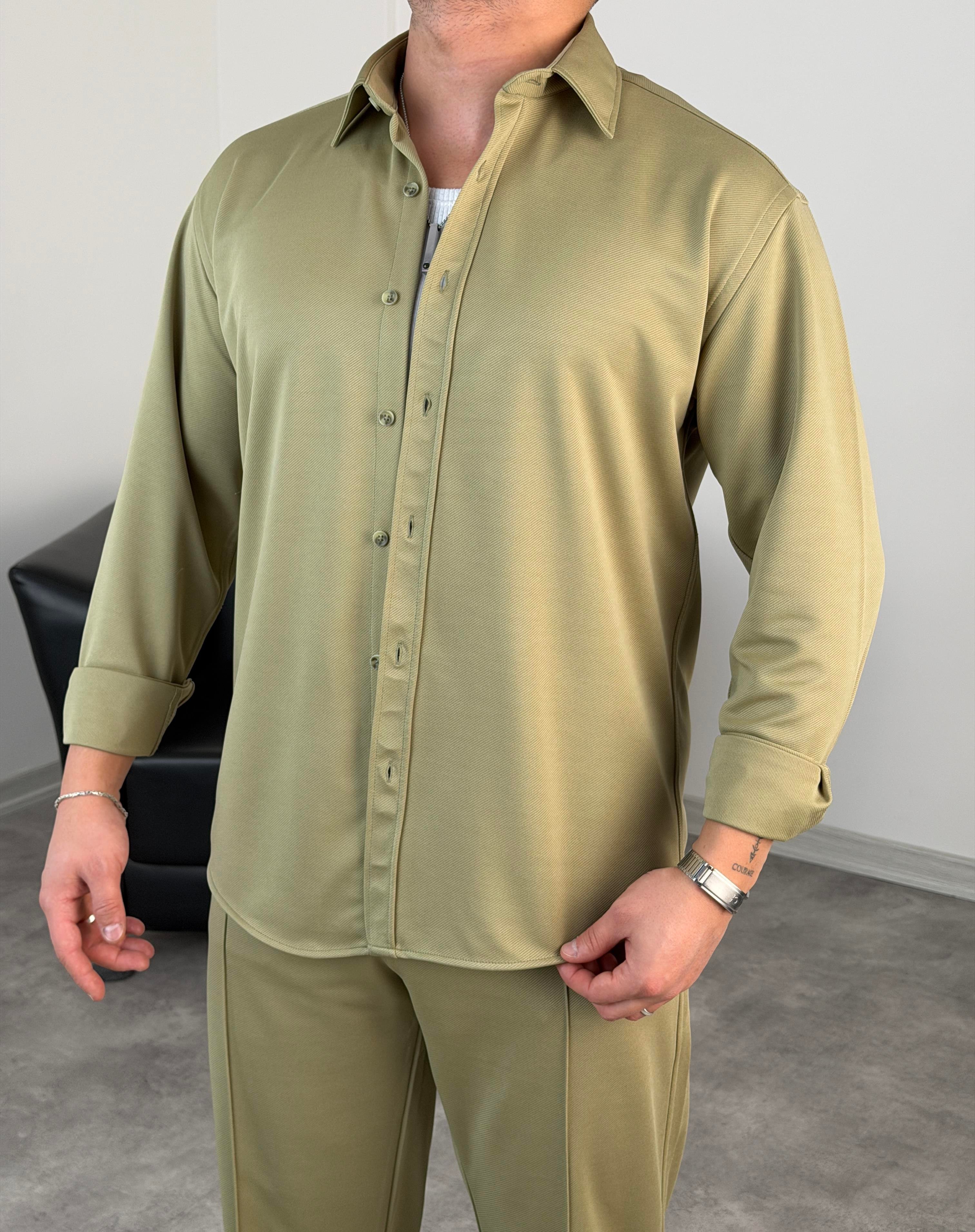 ÇIMA DETALI PREMİUM ÖRME TAKIM YEŞİL