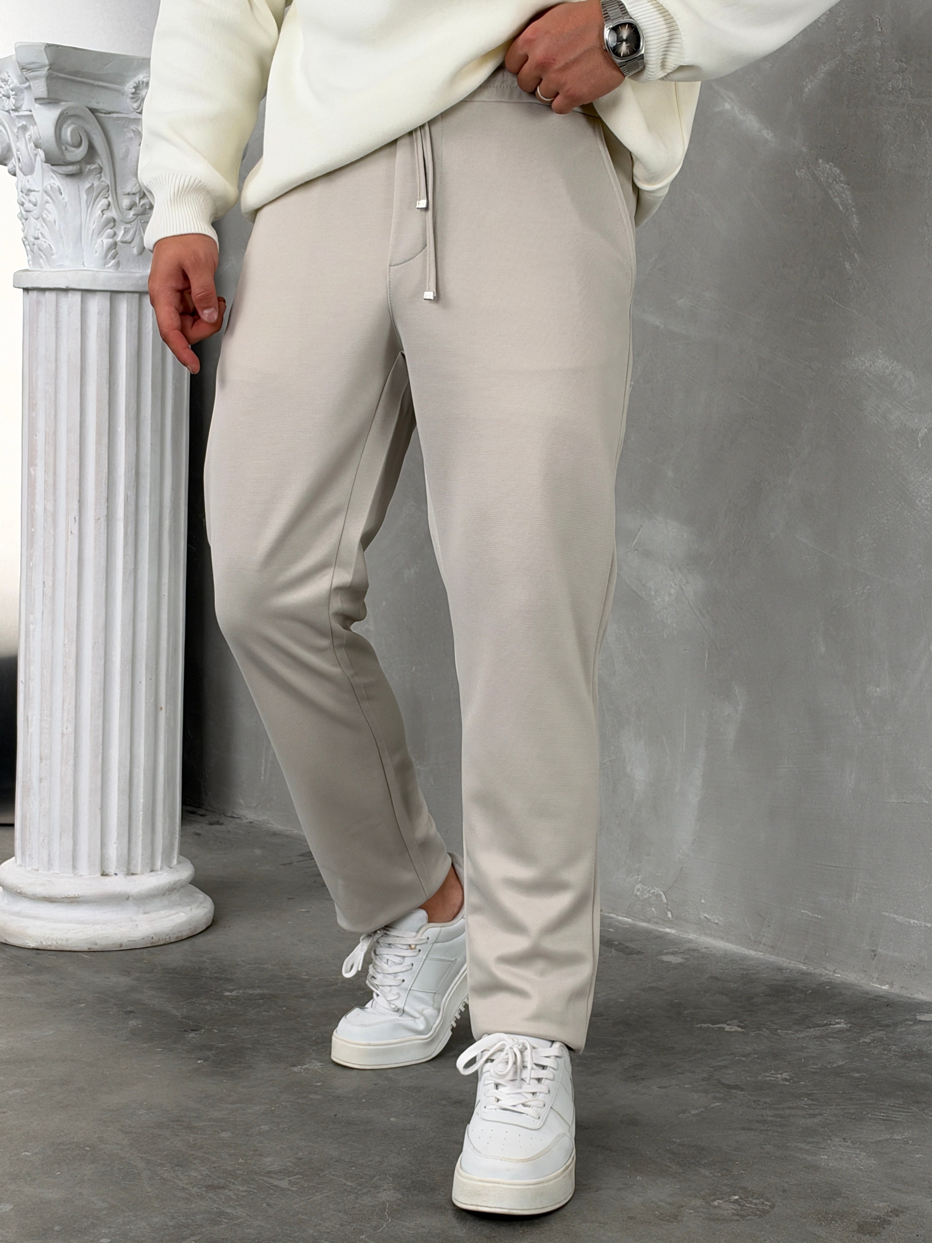 Gramajlı Jogger Pantolon Taş Gri