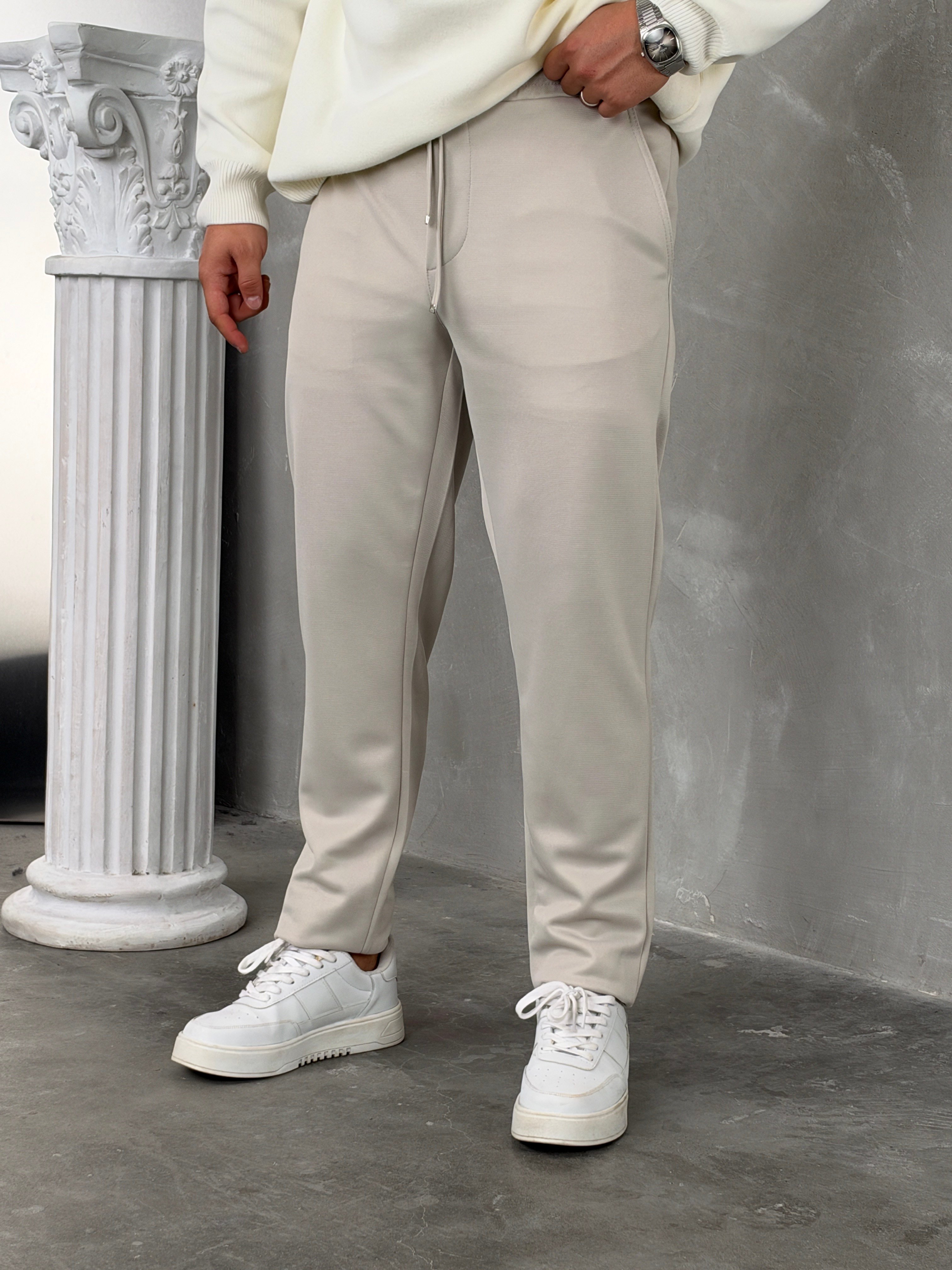 Gramajlı Jogger Pantolon Taş Gri