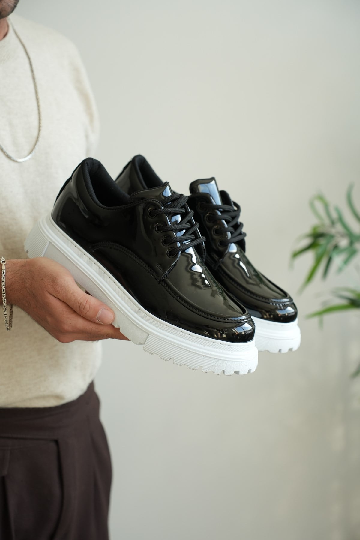 KALIN TABAN B2 MODEL TABAN BEYAZ SİYAH RUGAN AYAKKABI