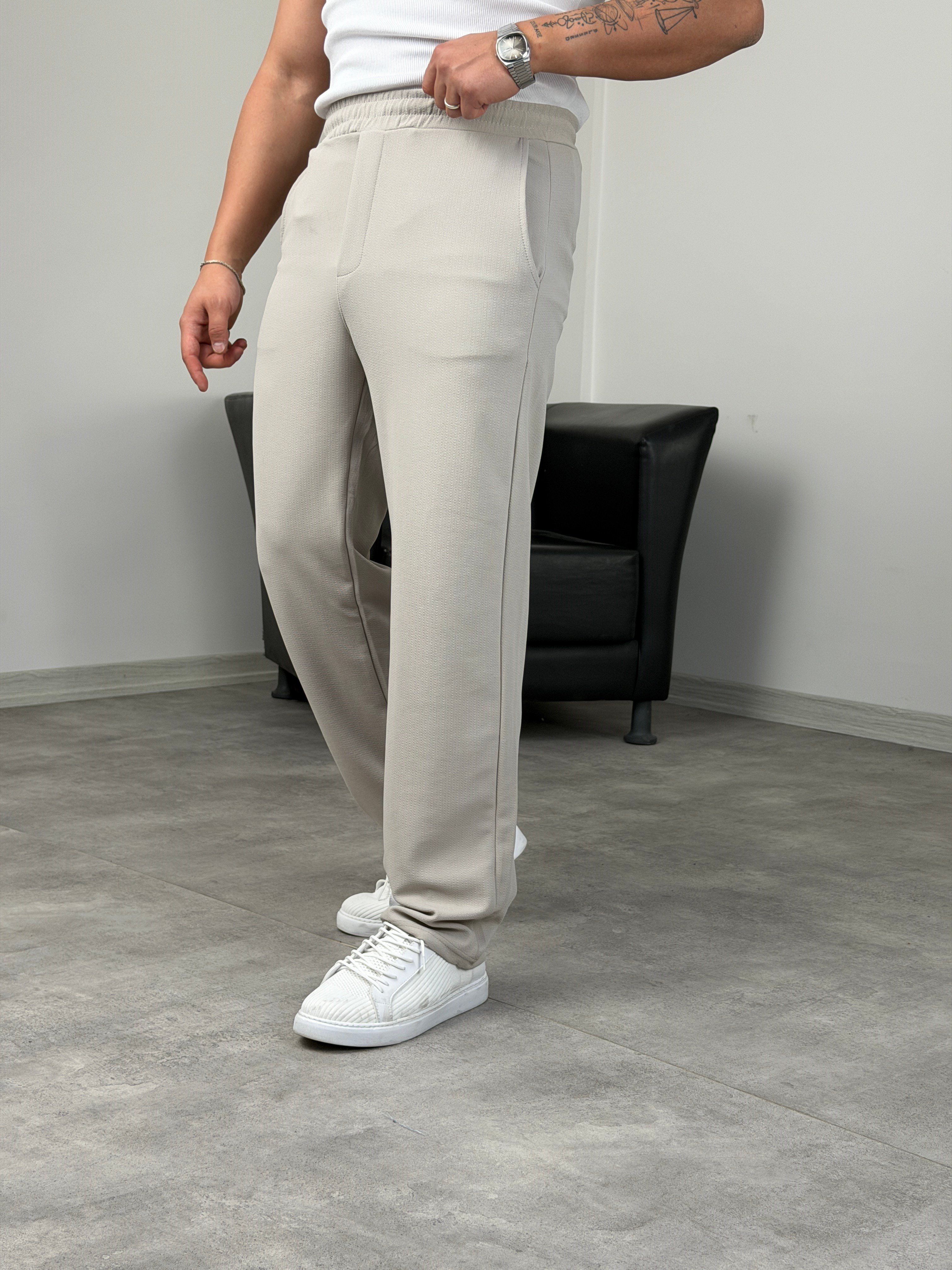 KREP BAGGY PANTOLON GRİ
