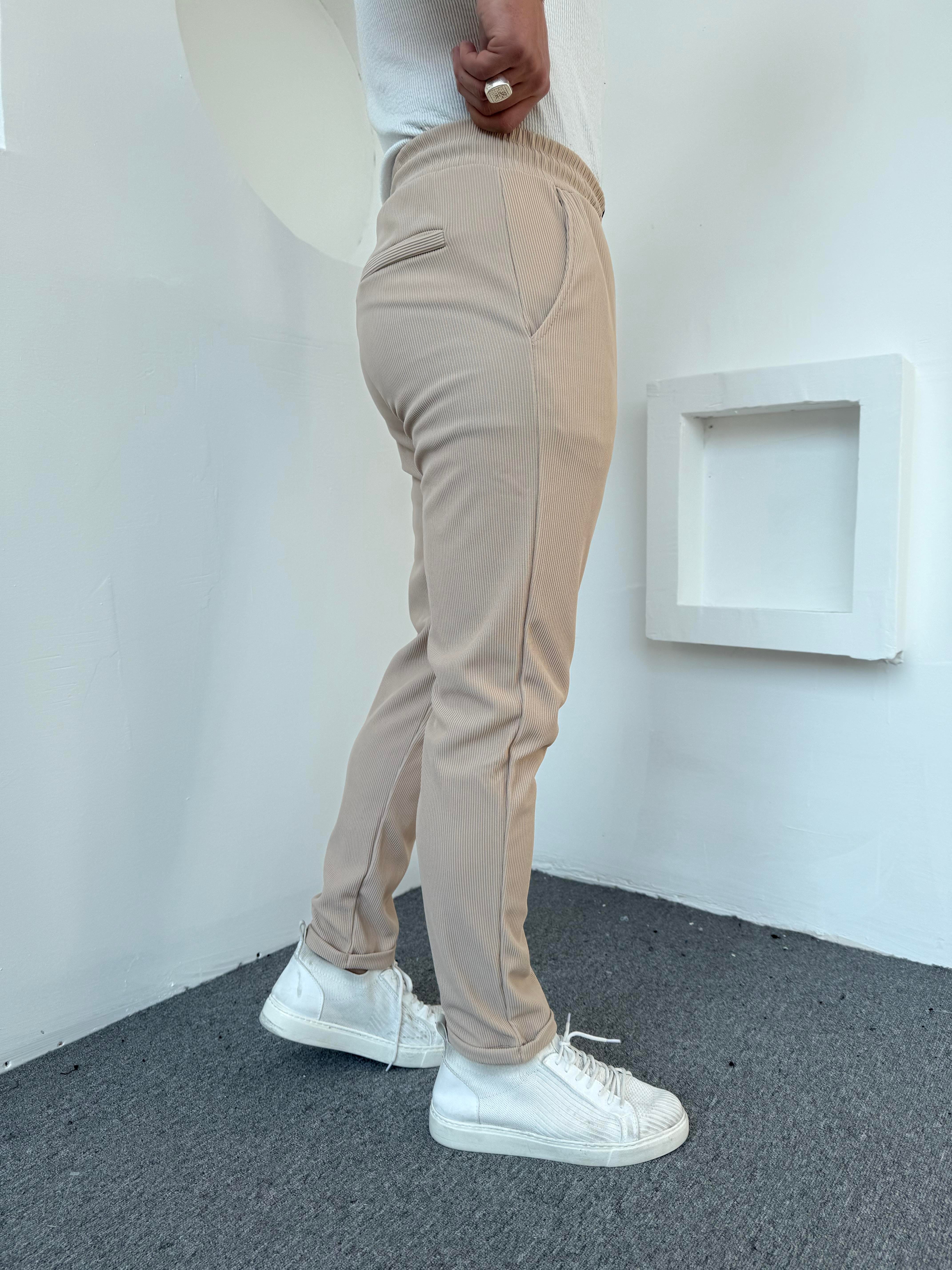 Ottoman Duble Paça Pantolon Bej