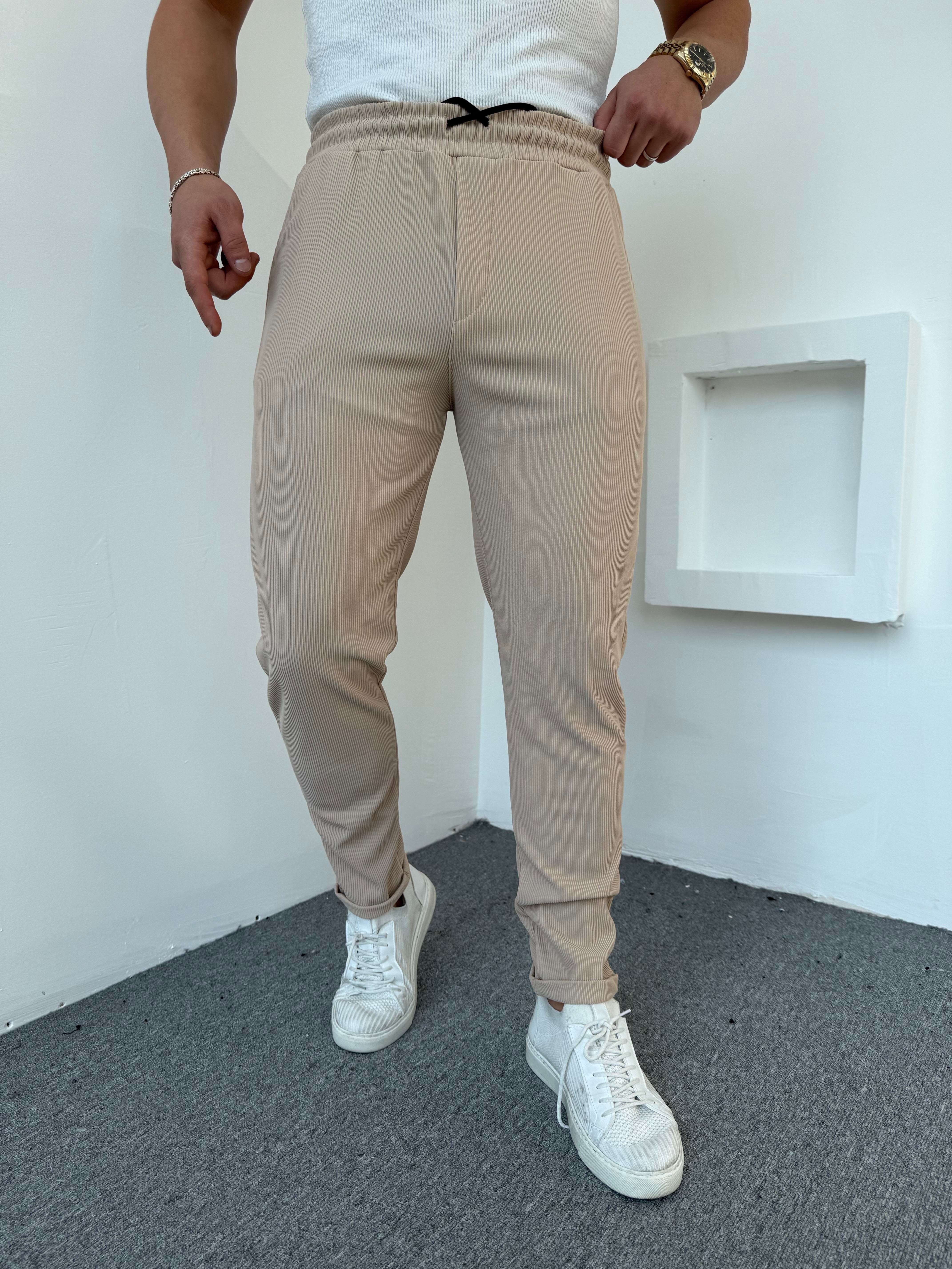 Ottoman Duble Paça Pantolon Bej