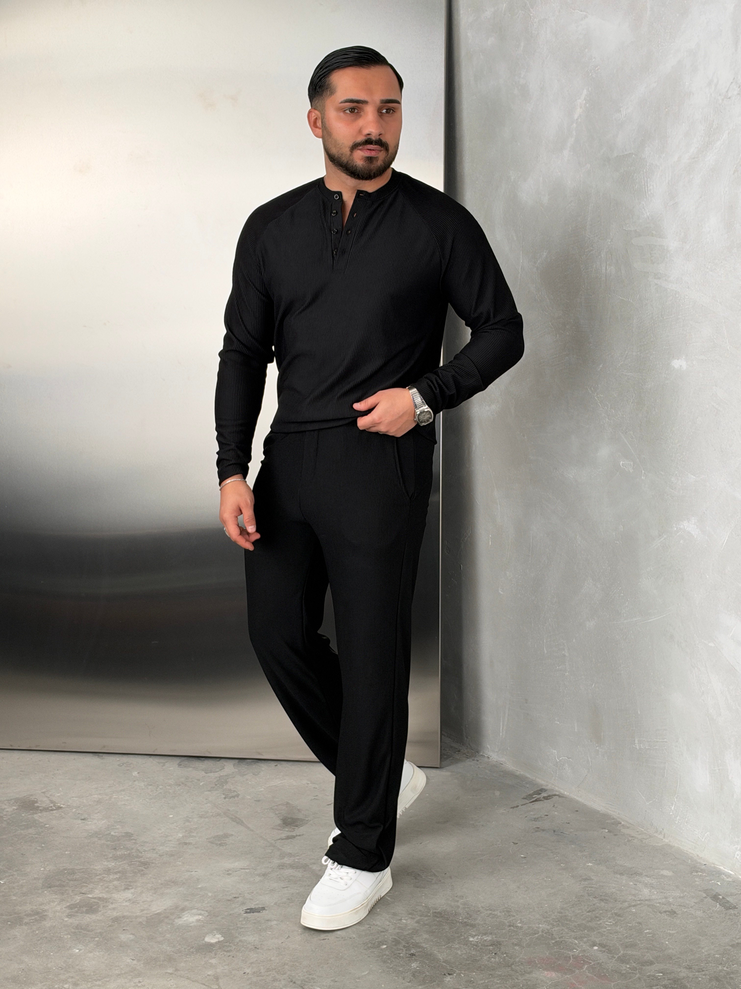 Ottoman Henley Model Takım Siyah