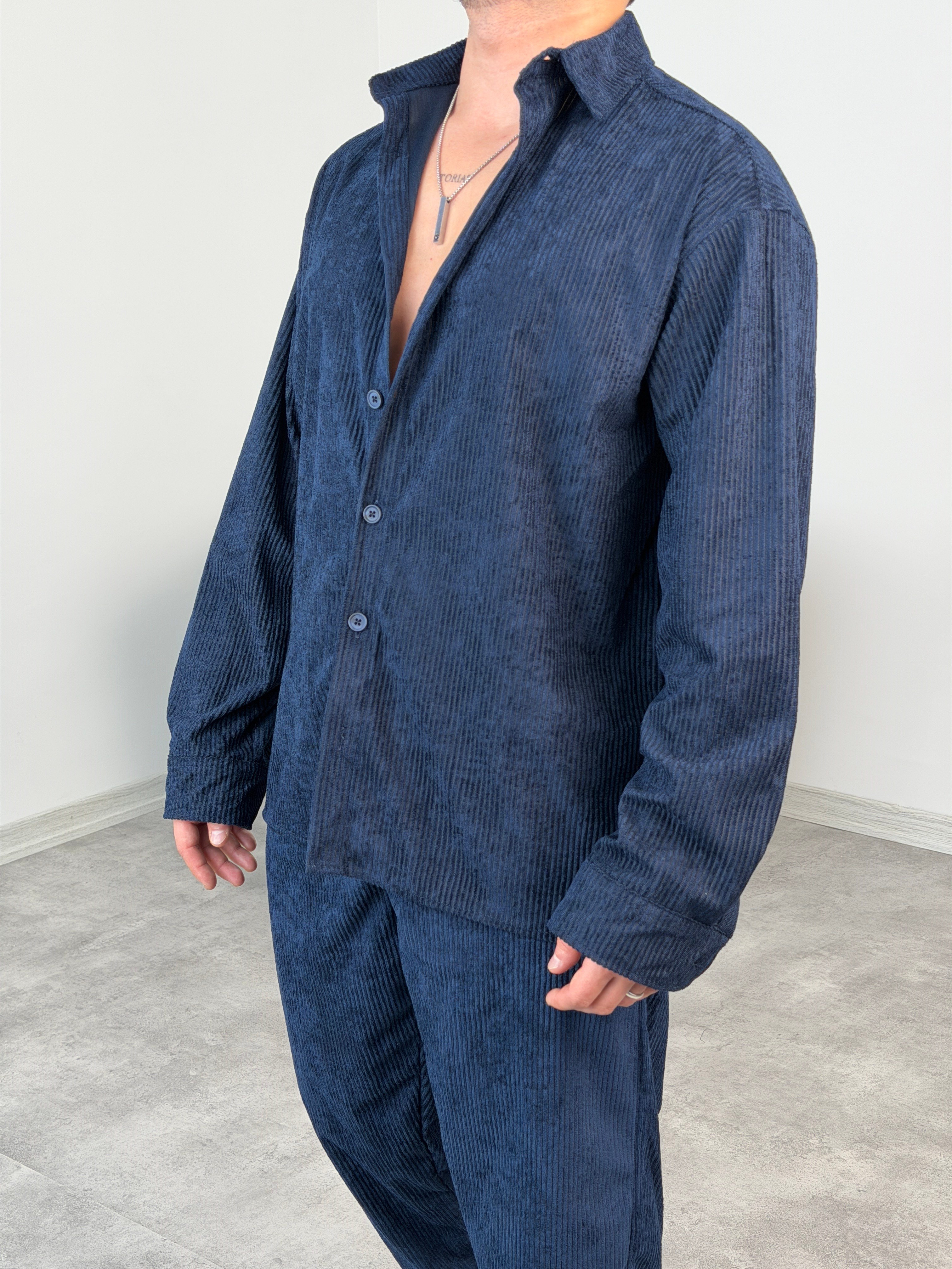 OVERSİZE KADİFE TAKIM LACİVERT