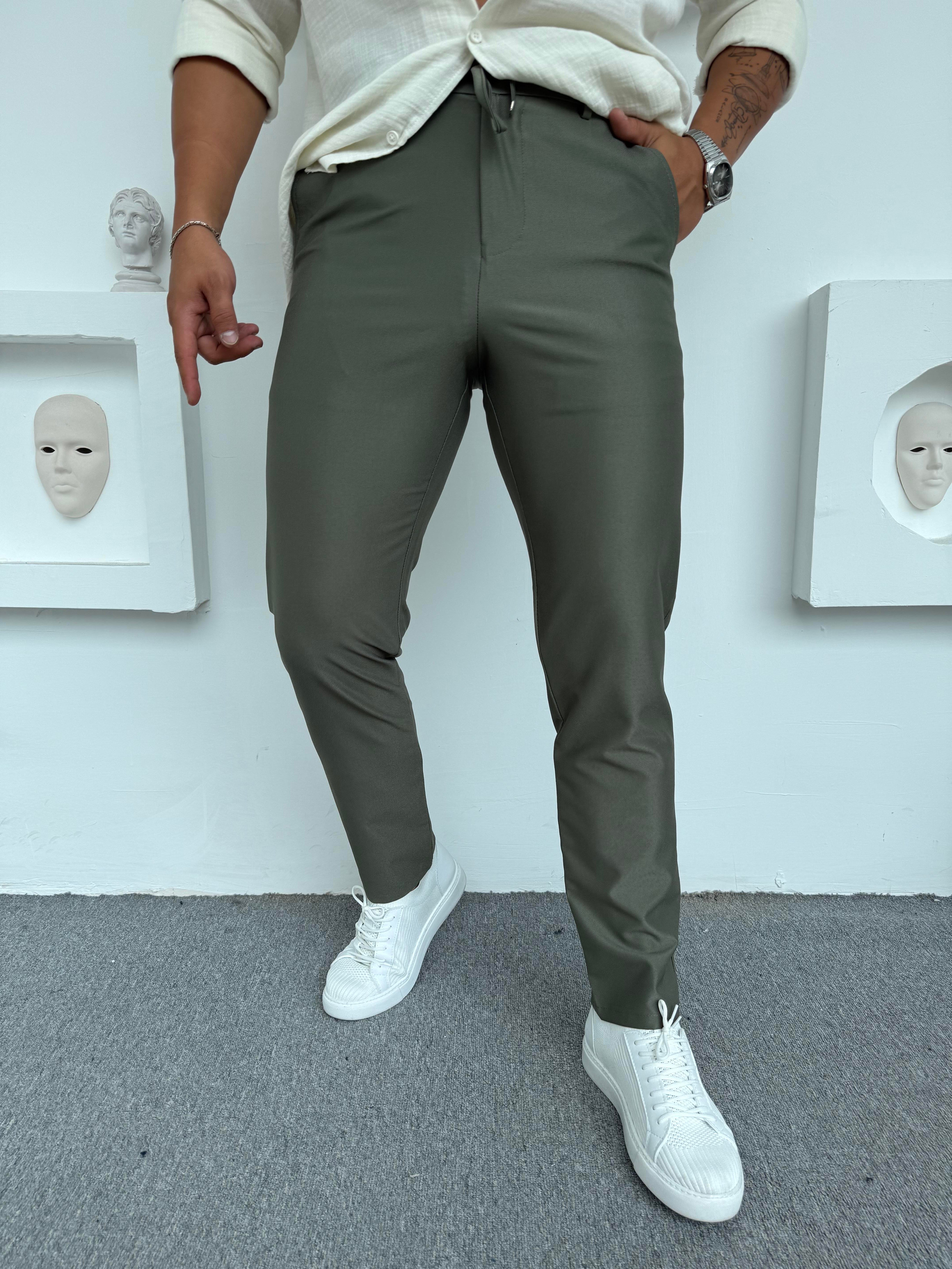 PARAŞÜT KUMAŞ REGULAR KALIP PANTOLON HAKİ