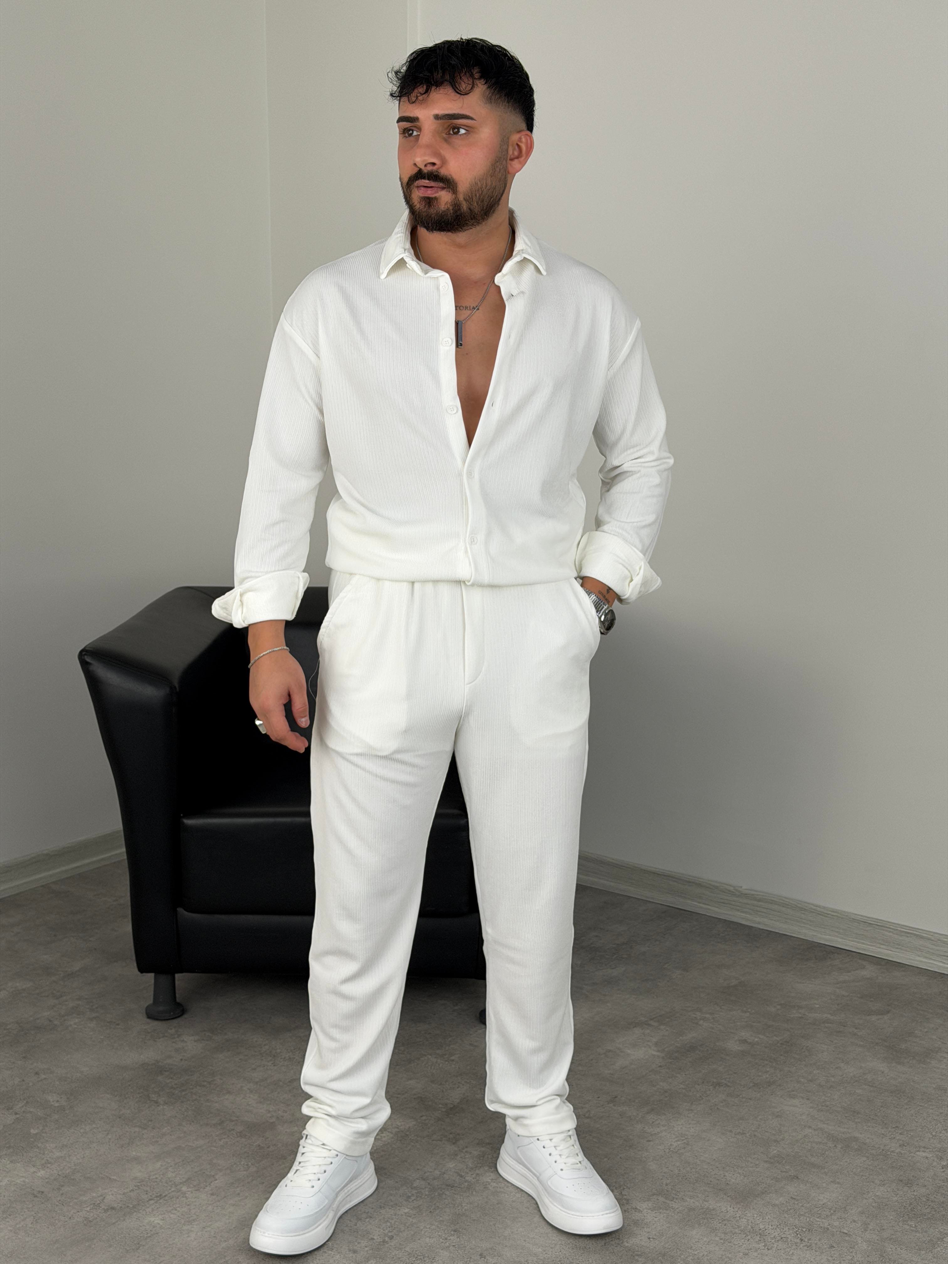 REGULAR KALIP PREMİUM GÖMLEKLİ TAKIM BEYAZ