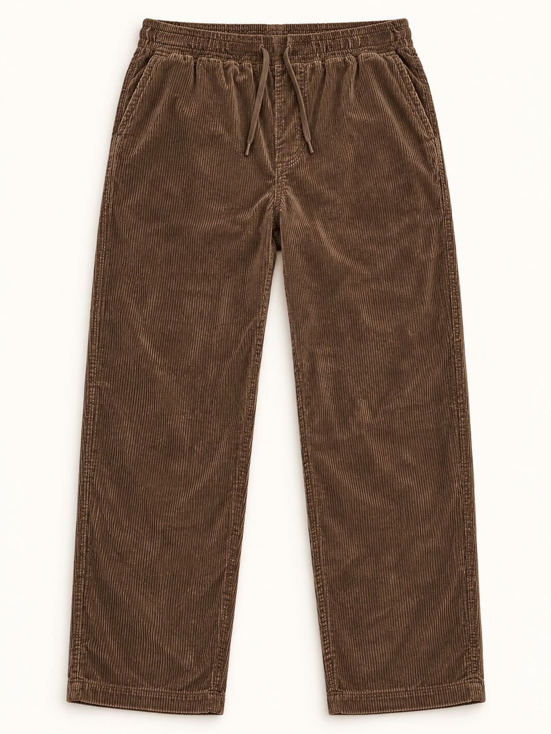 Yıkamalı Kadife Baggy Pantolon Acı Kahve