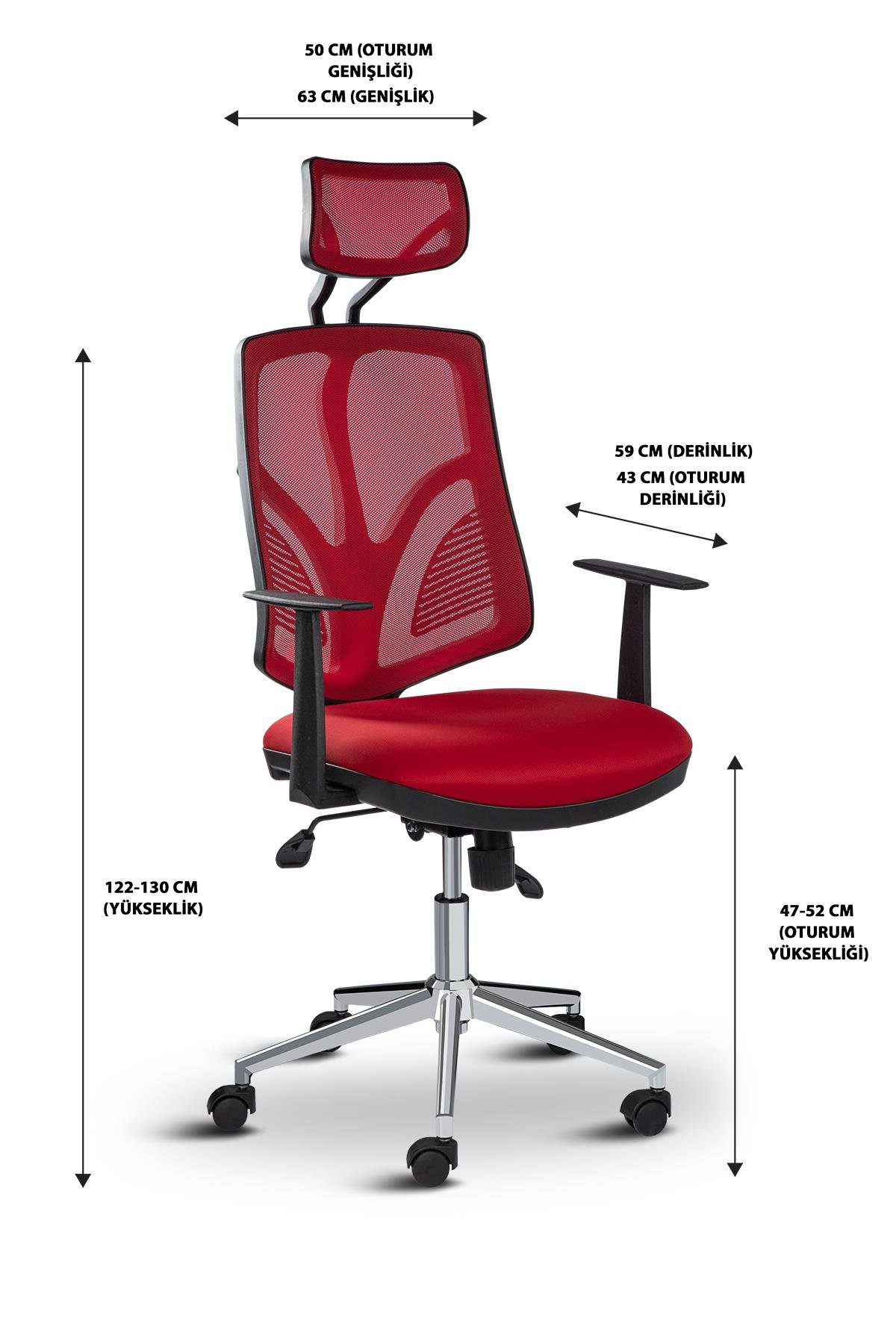 Asbir Mobilya Venedik Plus 50300 Fileli Başlıklı Yönetici Ofis Koltuğu Çalışma Koltuğu