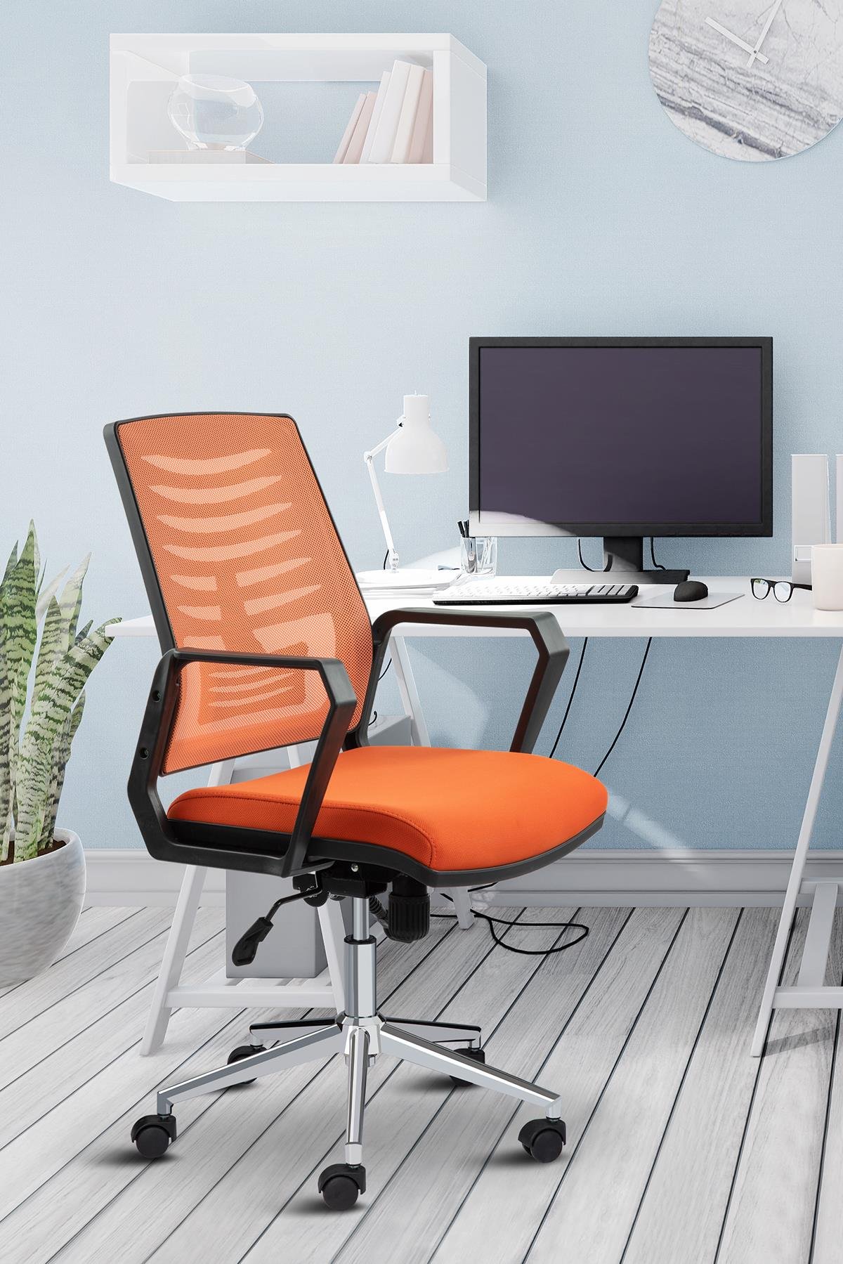 Asbir Mobilya Metis Metal Ayaklı Çalışma Koltuğu Ofis Sandalyesi  Bilgisayar Koltuğu