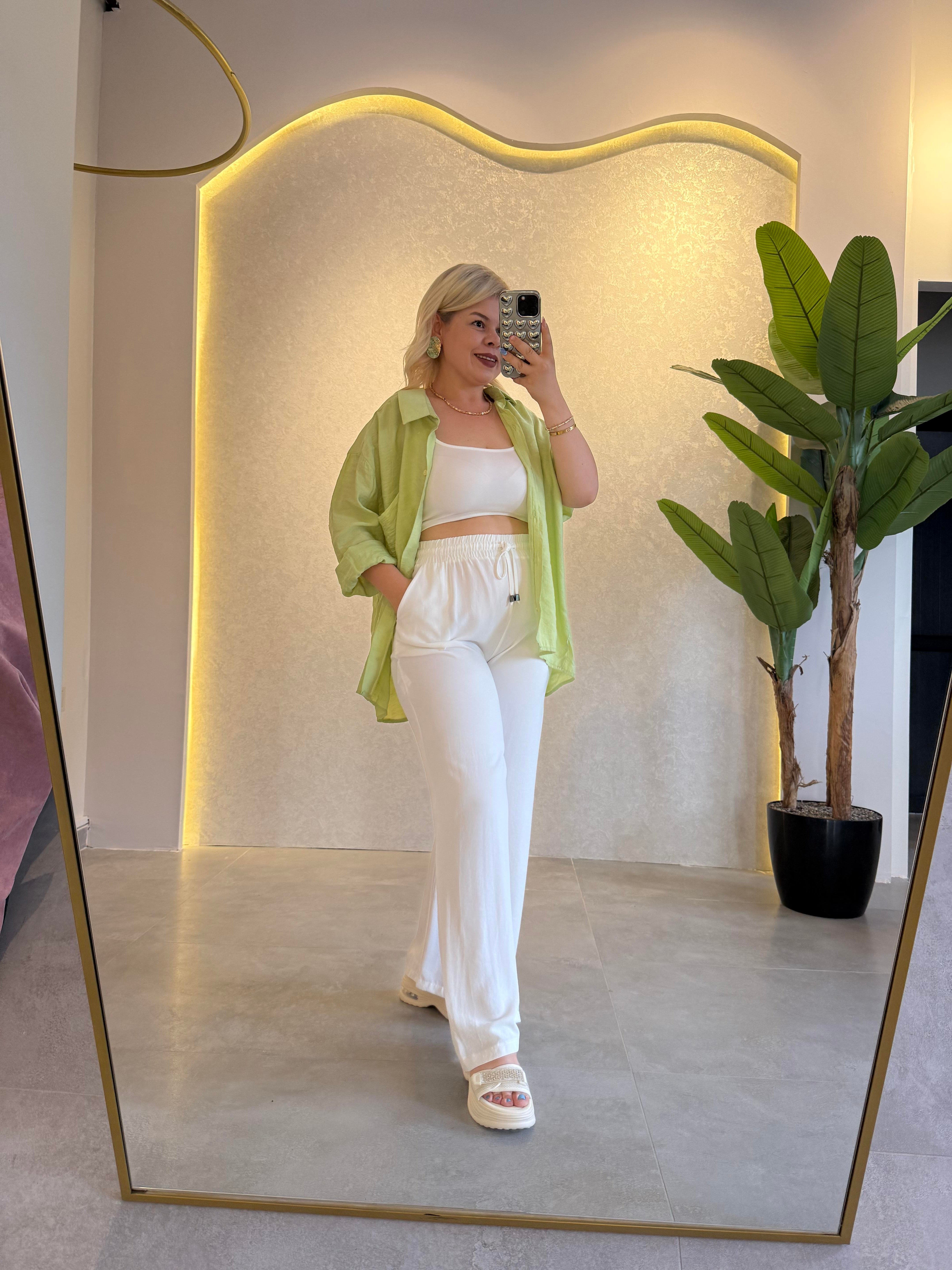 Açık Yeşil Oversize Gömlek