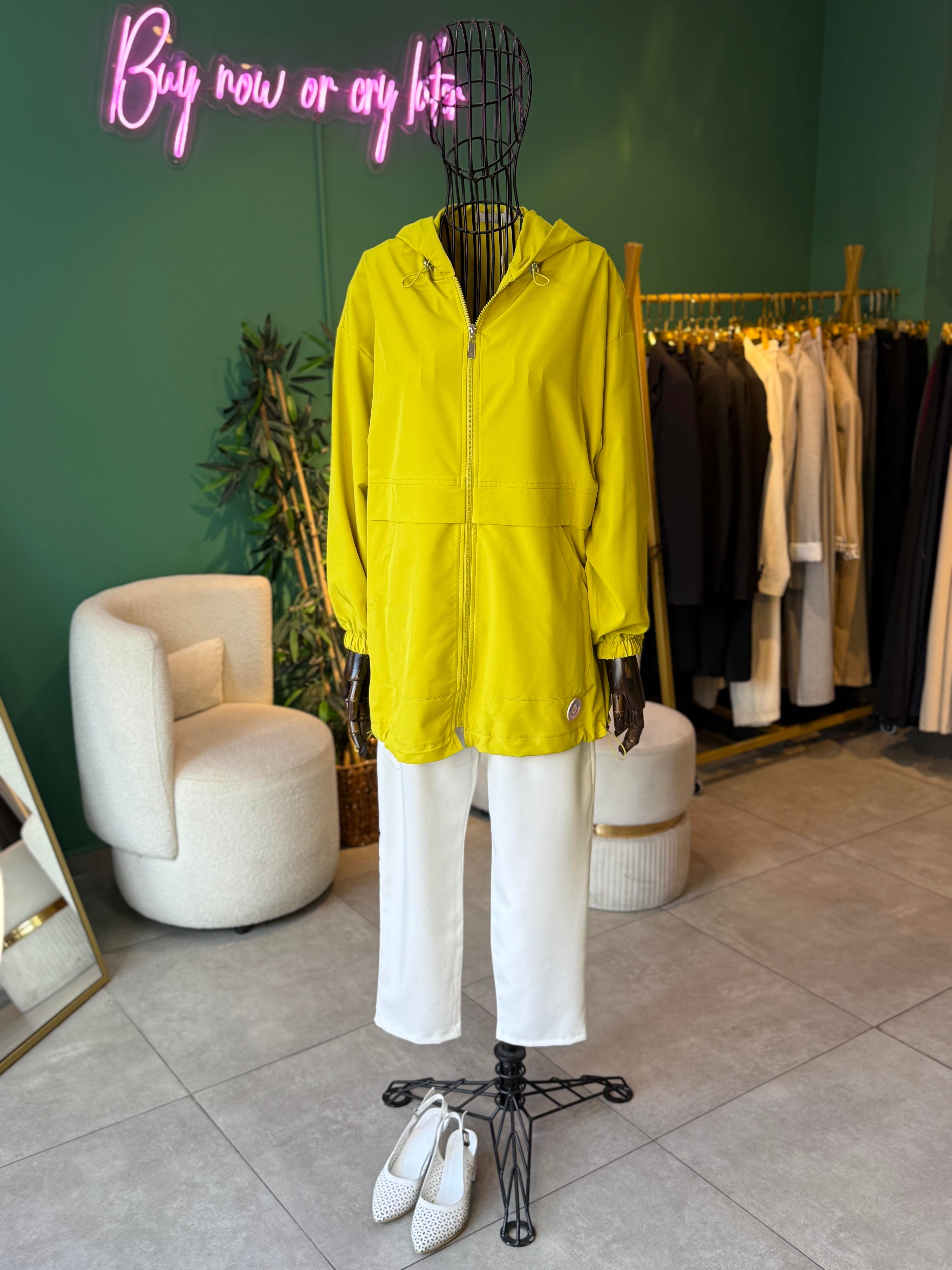 Aller Detaylı Oversize Lime Bomber Ceket